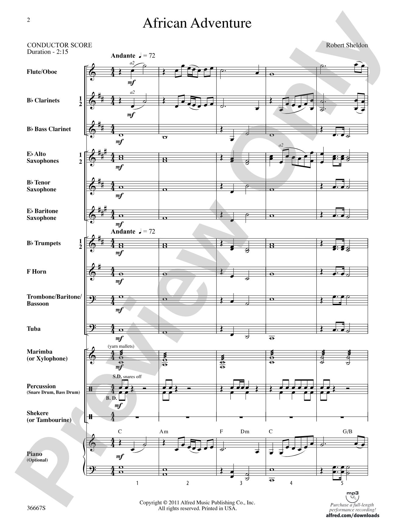 African Adventure: Concert Band Conductor Score & Parts