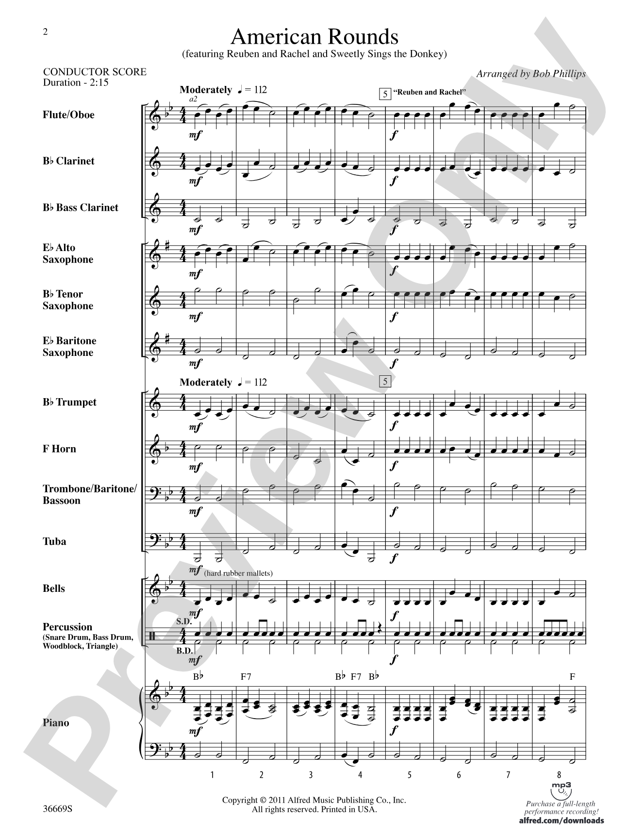 American Rounds: Concert Band Conductor Score & Parts