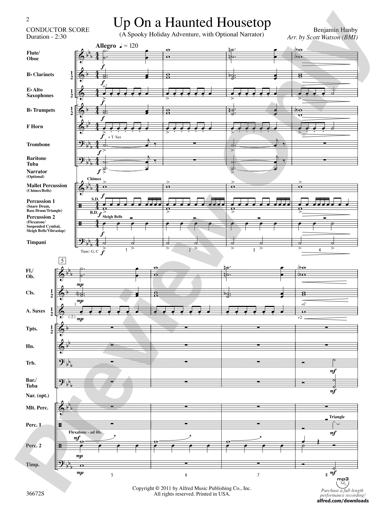 Up on a Haunted Housetop: Concert Band Conductor Score & Parts