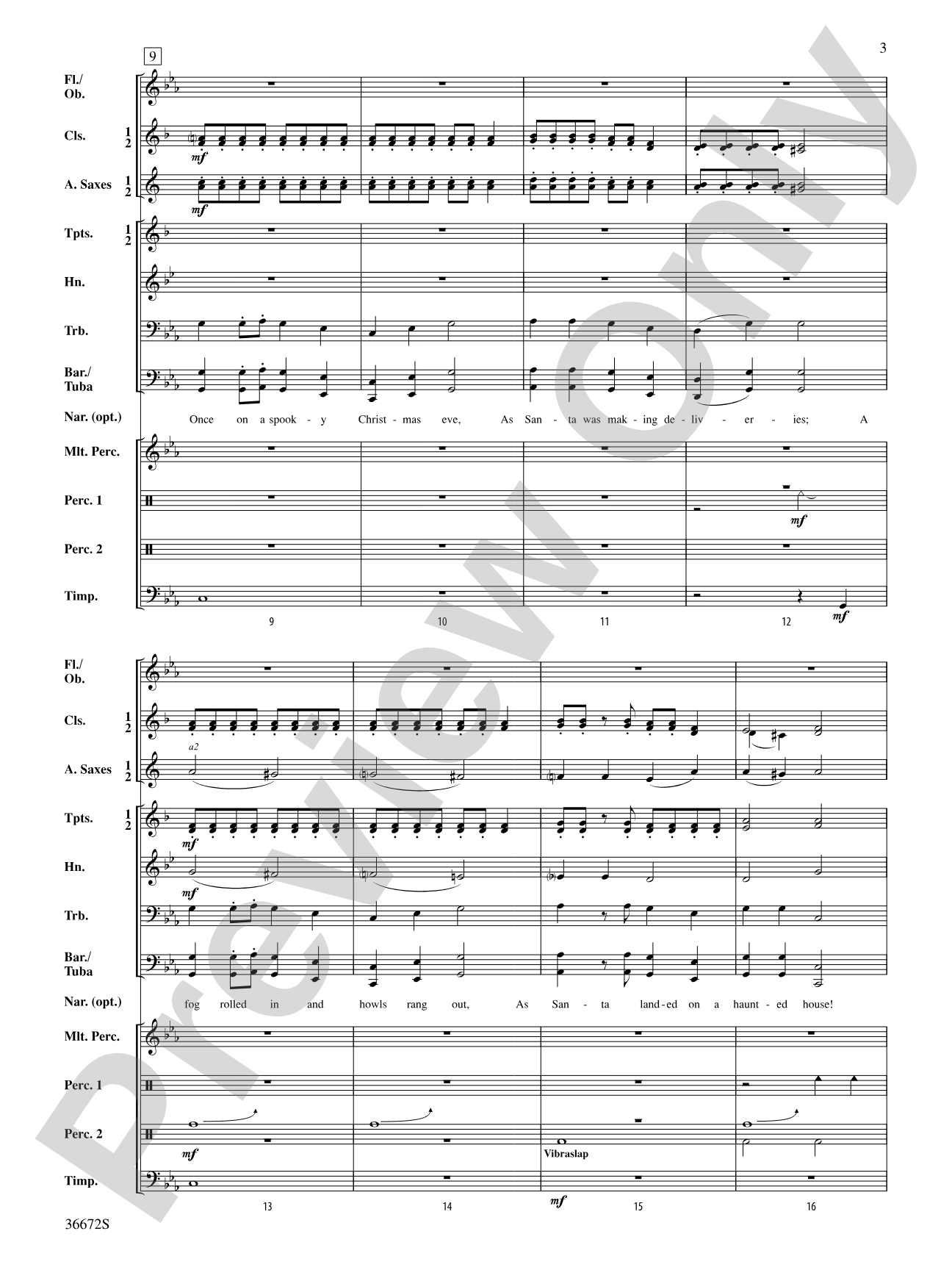 Up on a Haunted Housetop: Concert Band Conductor Score & Parts