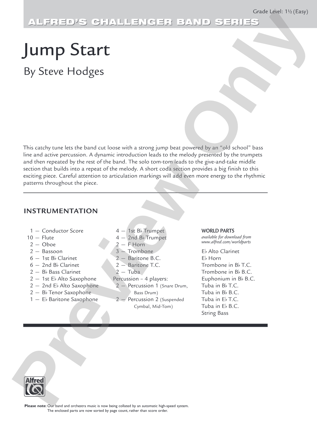 Jump Start: Concert Band Conductor Score & Parts