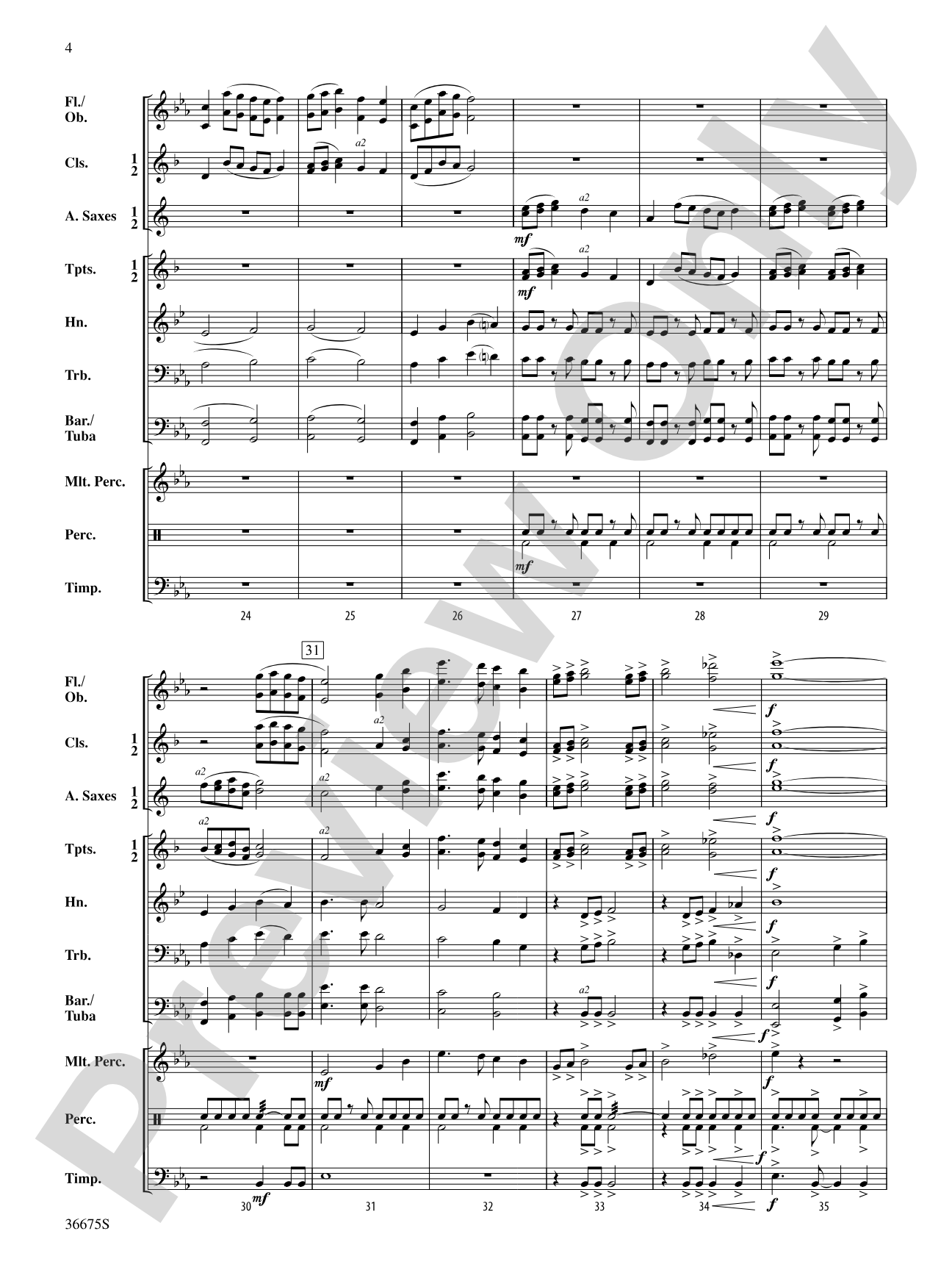 Grace Valley Overture: Concert Band Conductor Score & Parts