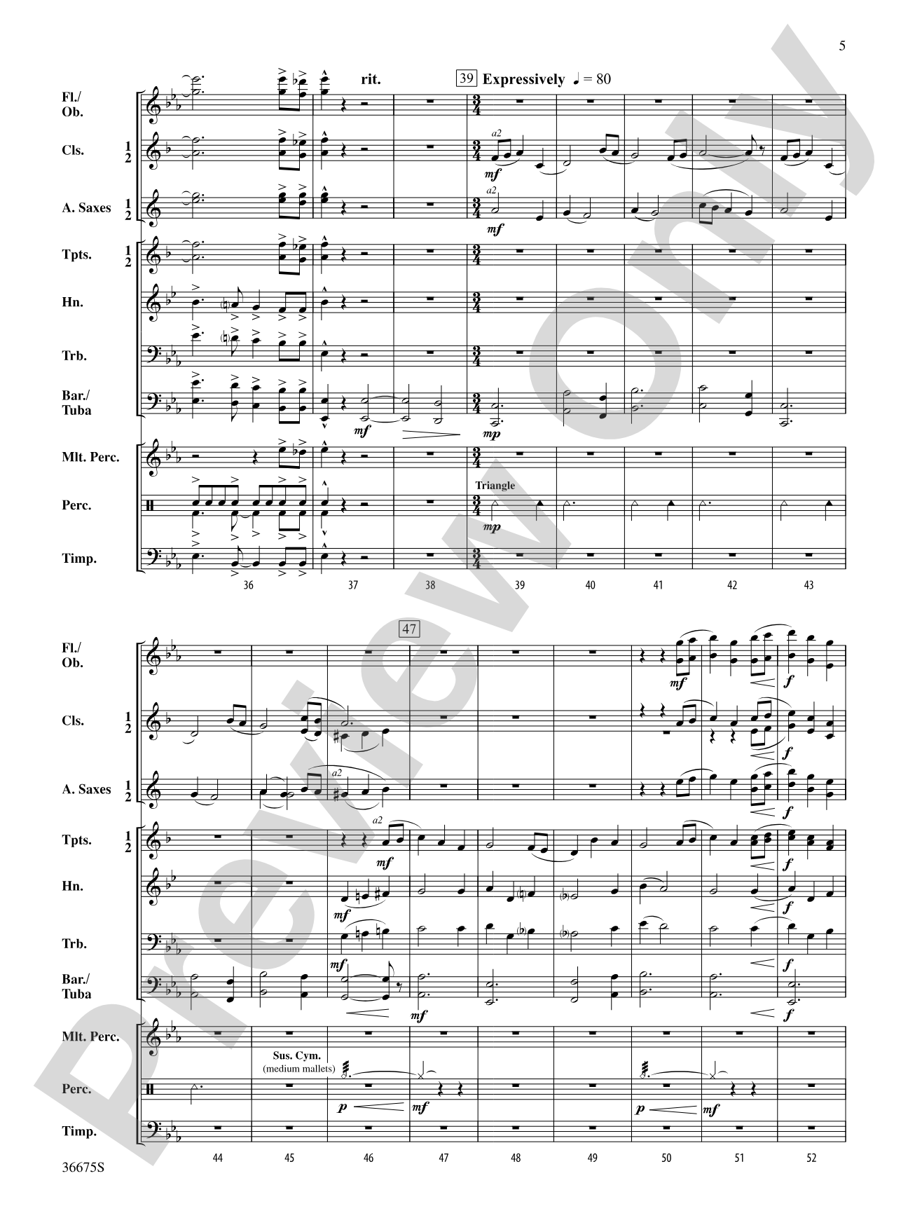 Grace Valley Overture: Concert Band Conductor Score & Parts