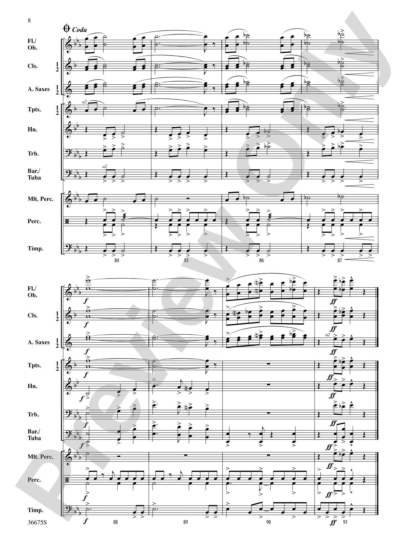 Grace Valley Overture: Concert Band Conductor Score & Parts