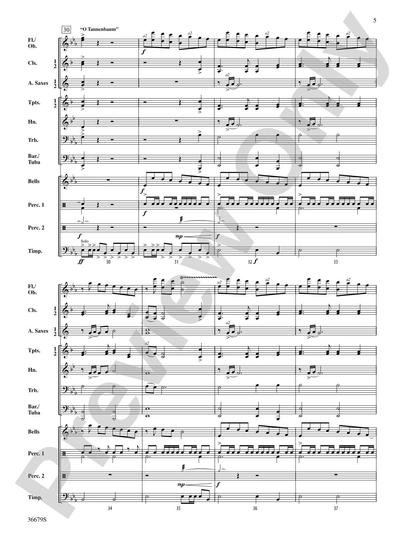Vier Deutsche Weihnachtslieder: Concert Band Conductor Score & Parts