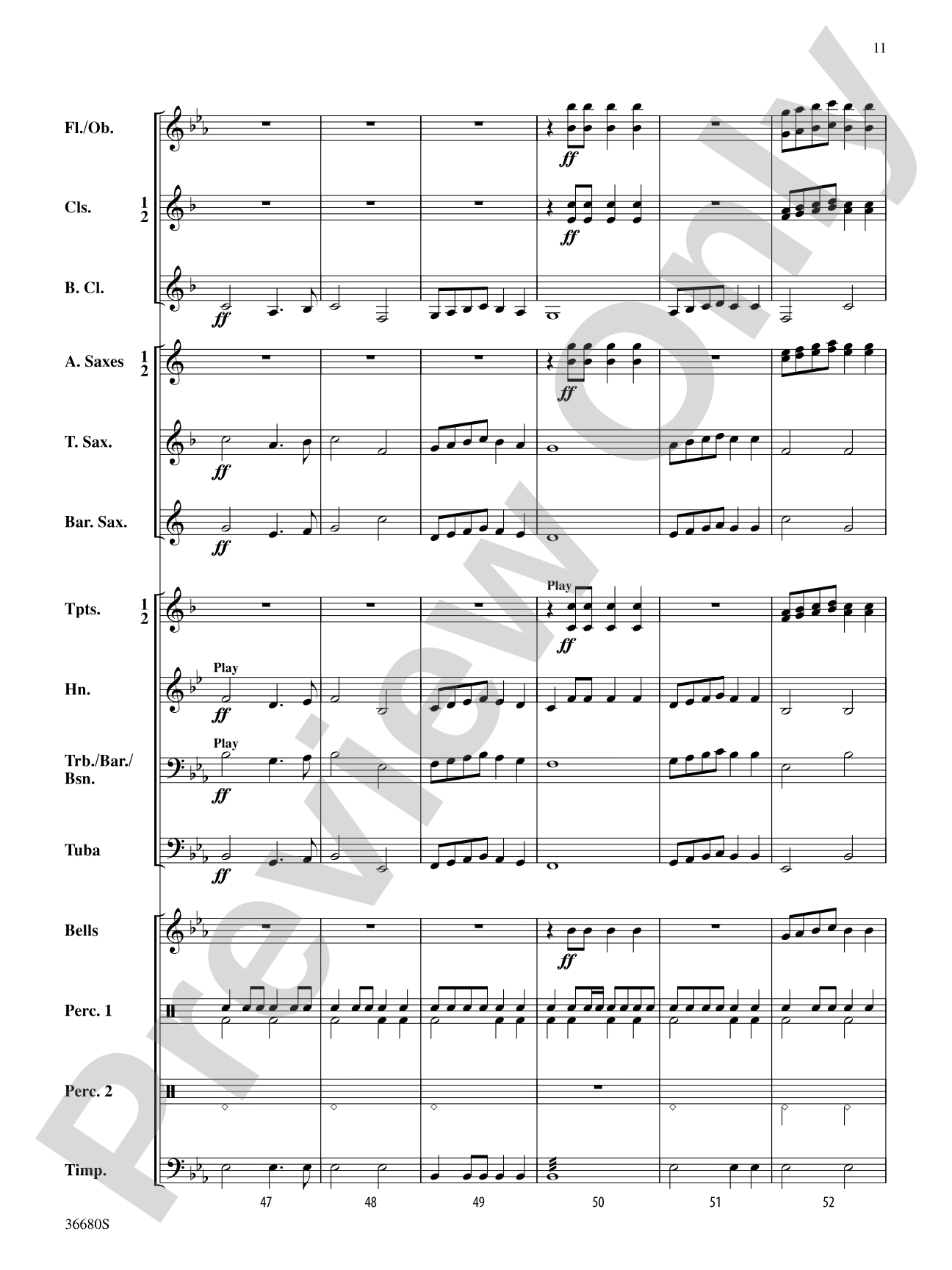 See the Conquering Hero Comes: Score