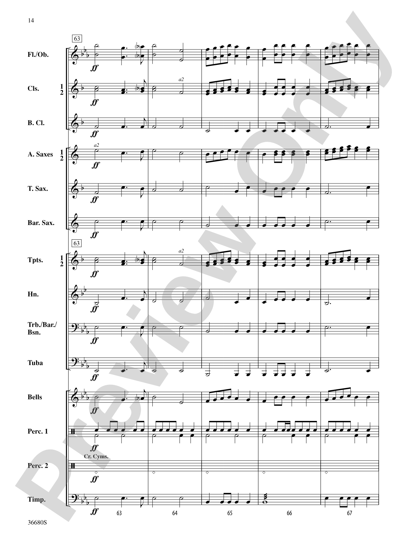 See the Conquering Hero Comes: Score