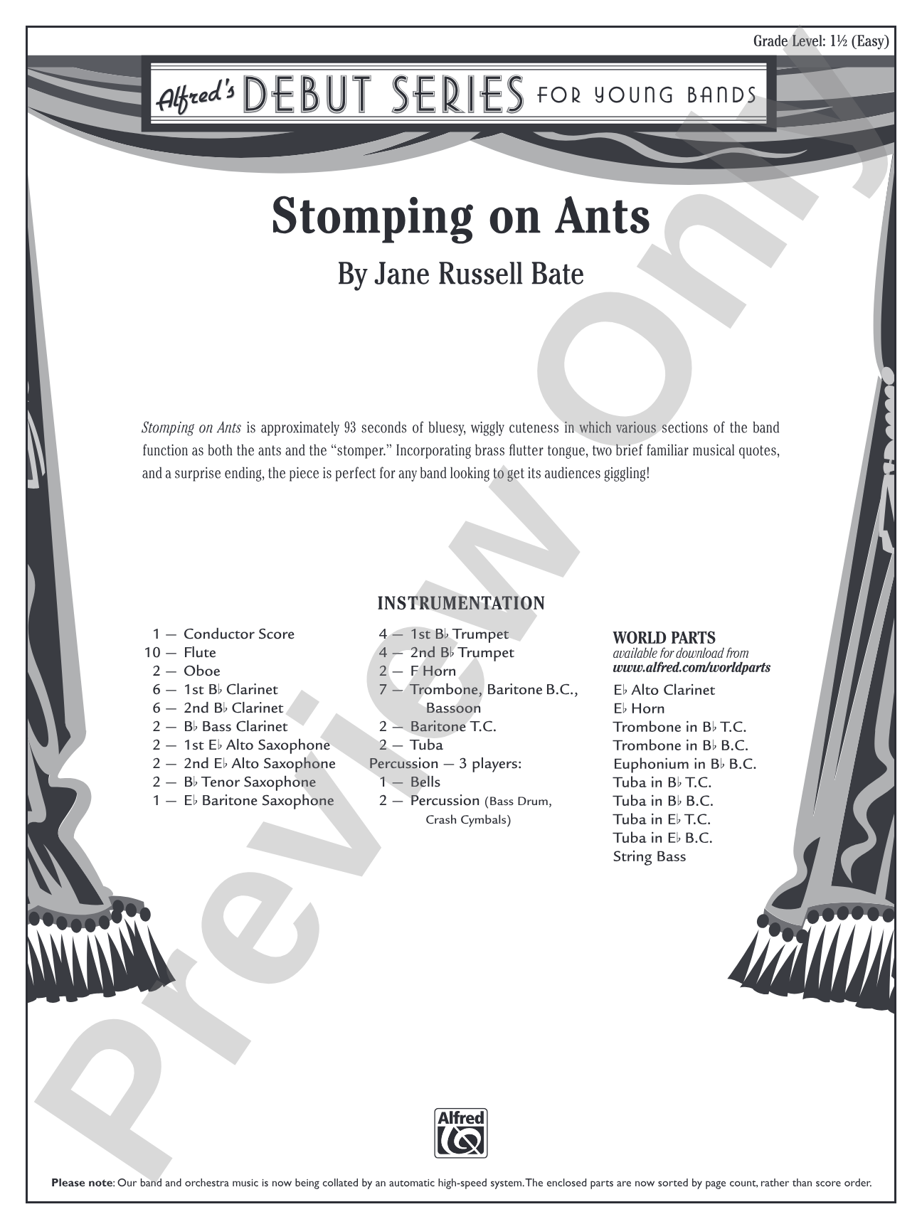 Stomping on Ants: Concert Band Conductor Score & Parts