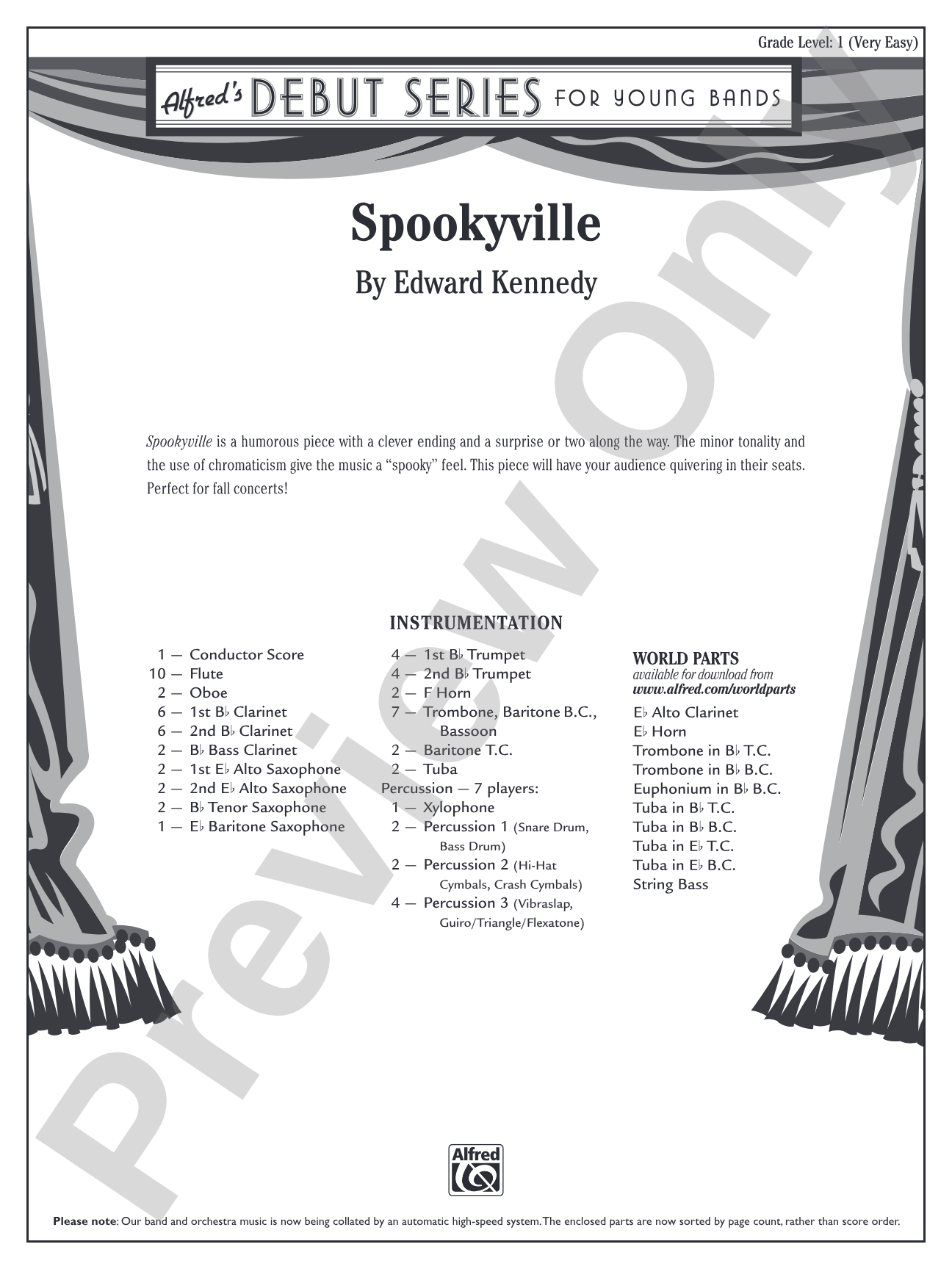 Spookyville: Concert Band Conductor Score & Parts