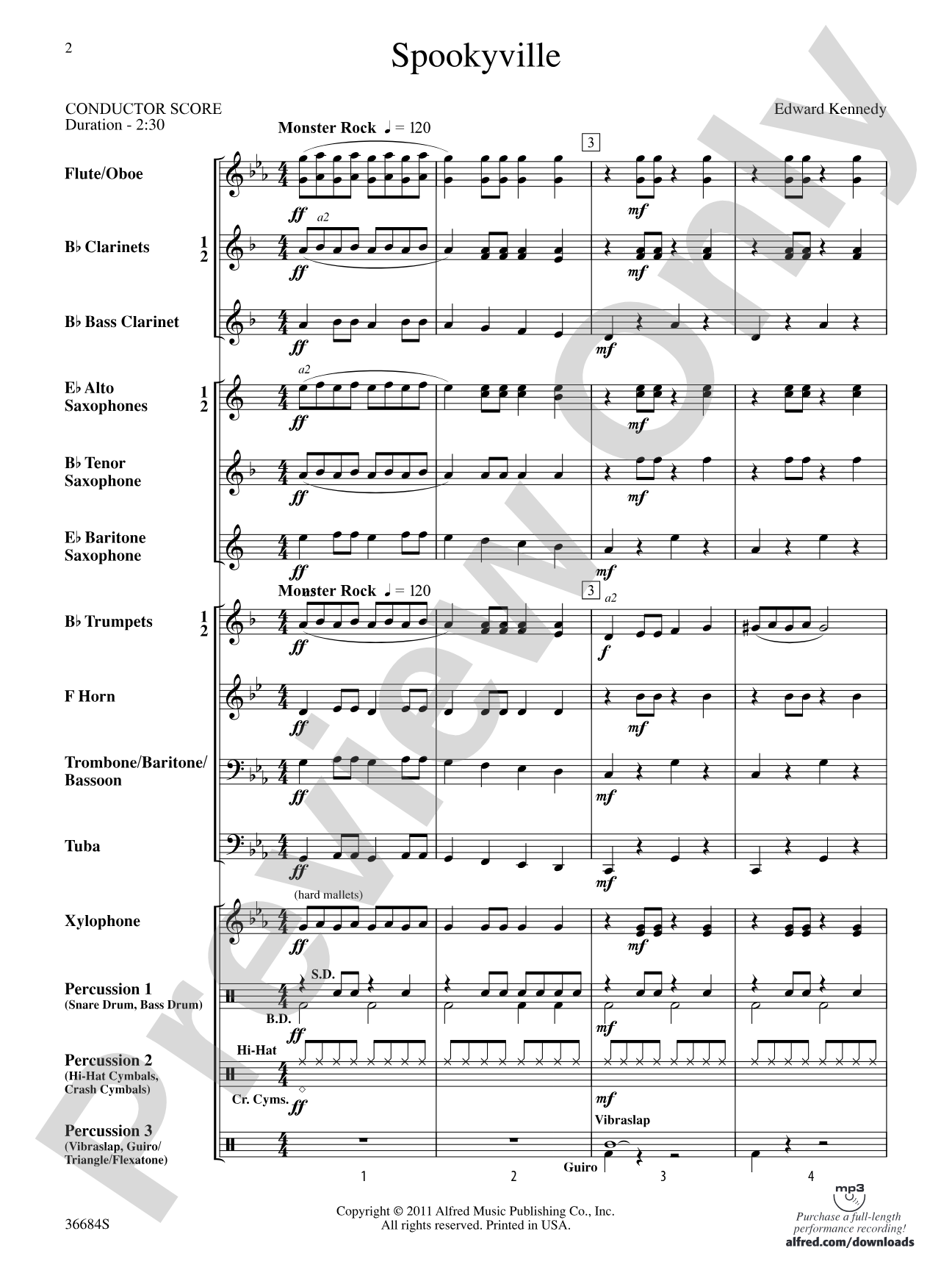 Spookyville: Concert Band Conductor Score & Parts