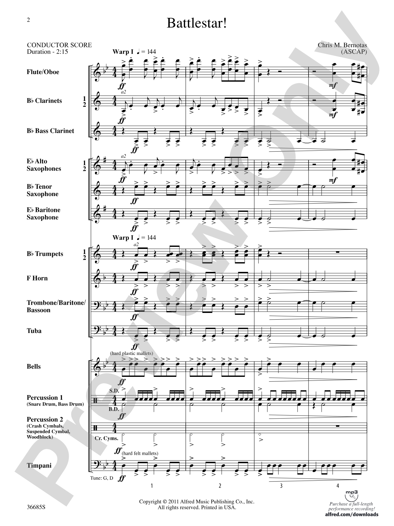Battlestar!: Concert Band Conductor Score & Parts