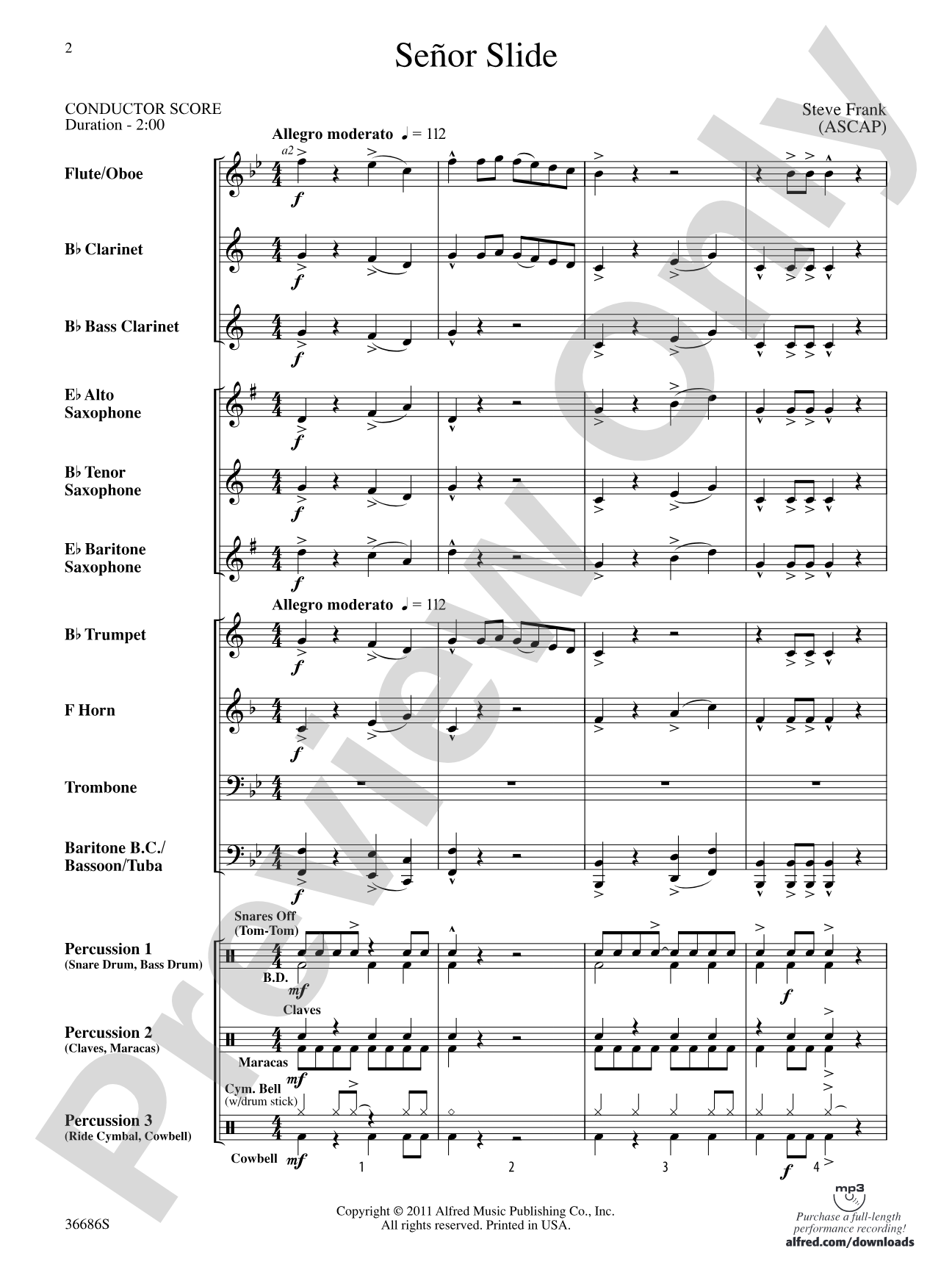 Señor Slide: Concert Band Conductor Score & Parts