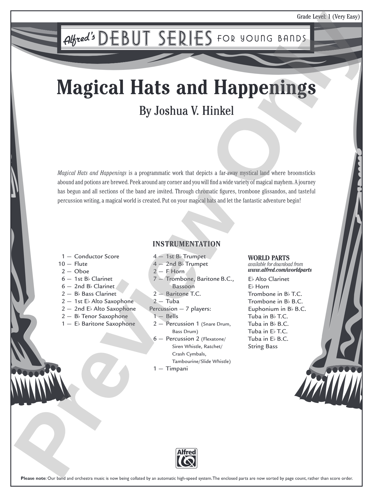 Magical Hats and Happenings: Concert Band Conductor Score & Parts