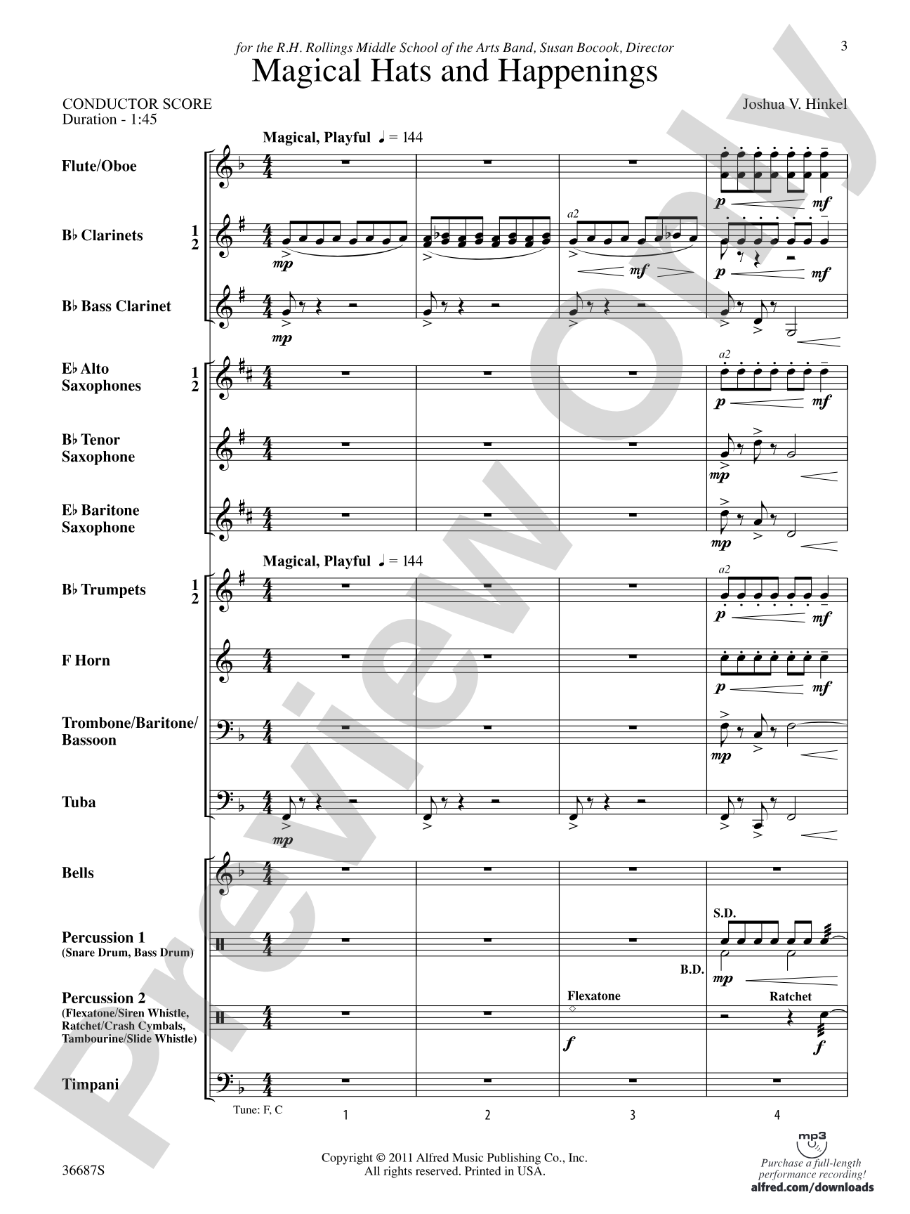 Magical Hats and Happenings: Concert Band Conductor Score & Parts