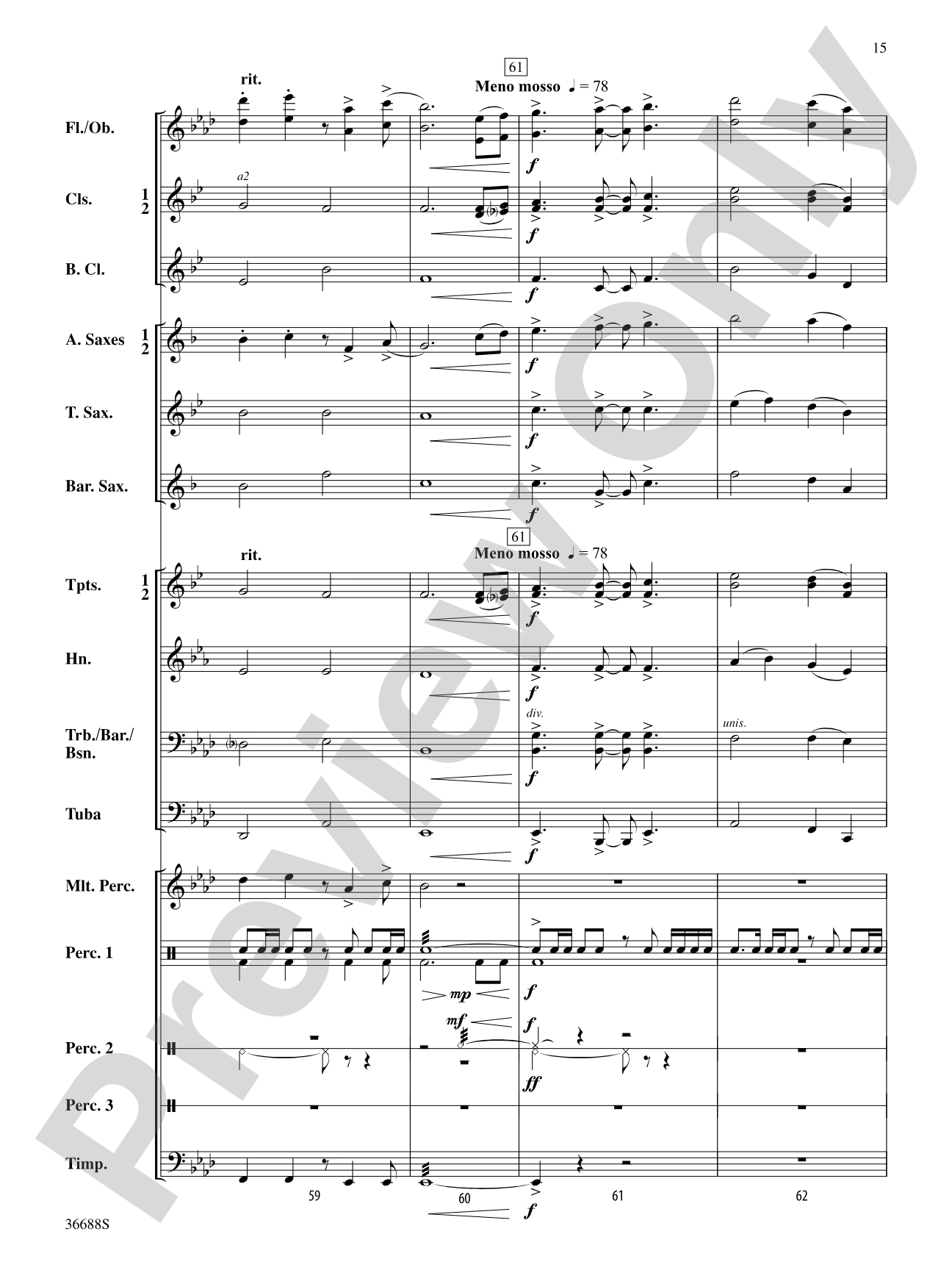 Havasu Falls: Concert Band Conductor Score & Parts