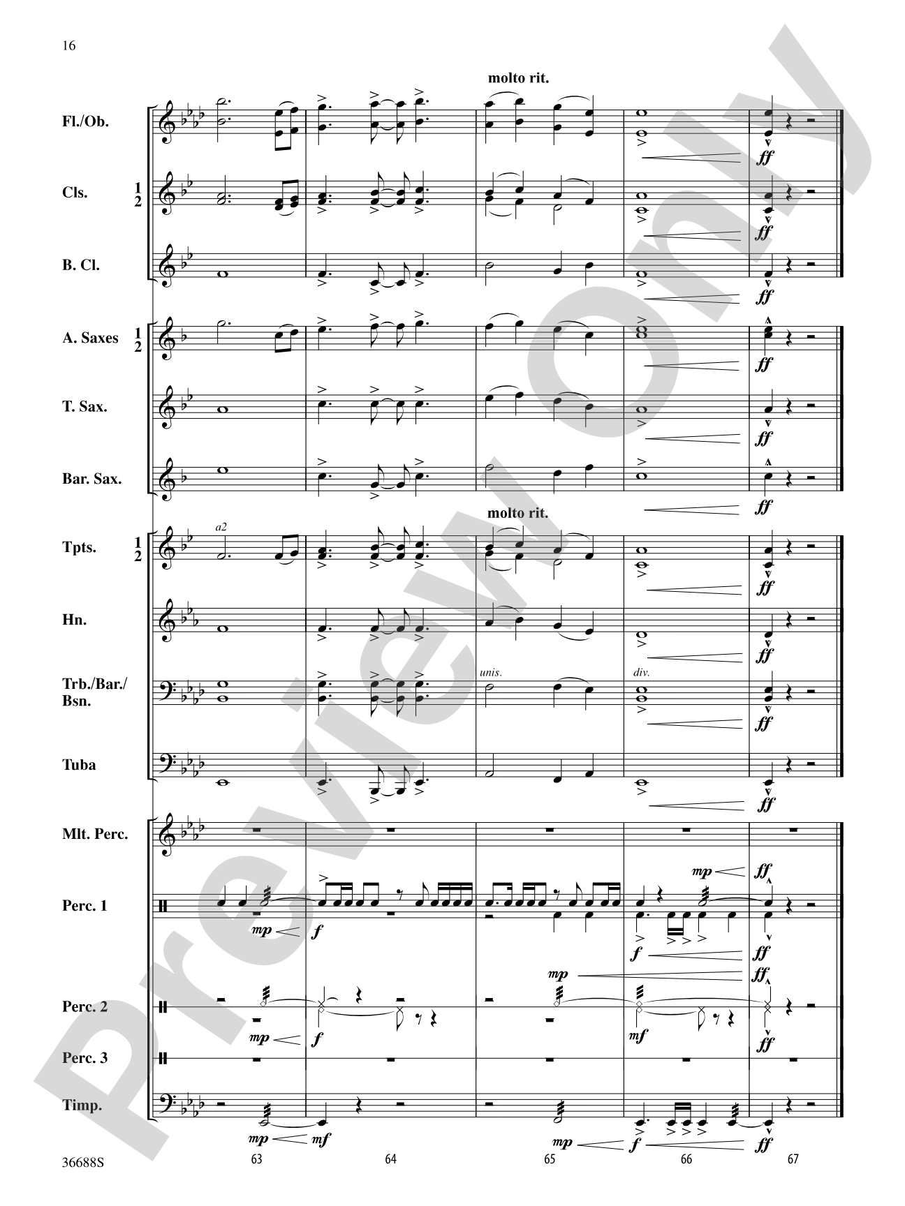 Havasu Falls: Concert Band Conductor Score & Parts
