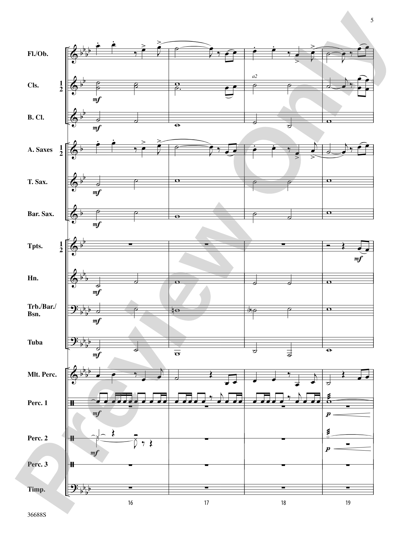 Havasu Falls: Concert Band Conductor Score & Parts