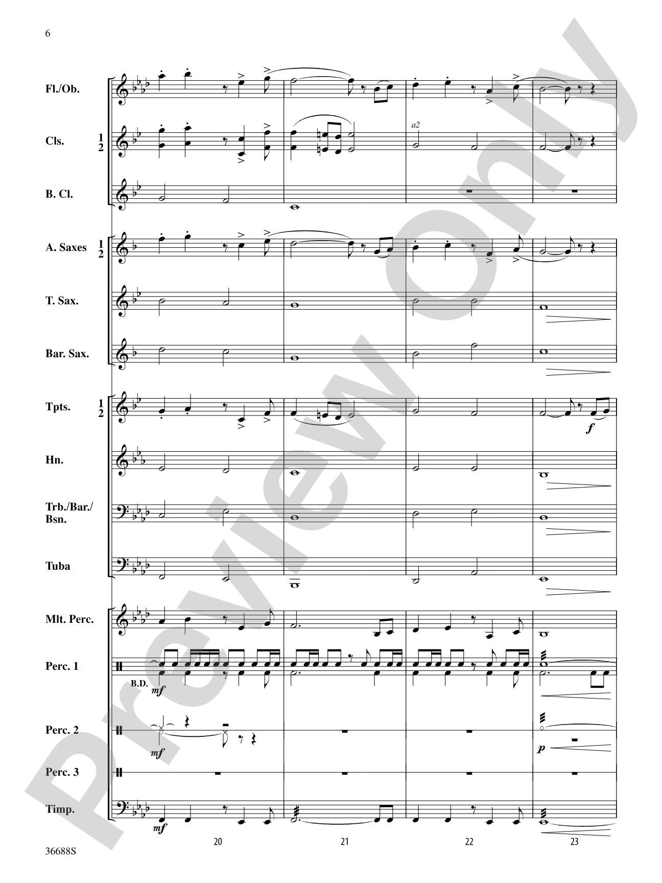 Havasu Falls: Concert Band Conductor Score & Parts