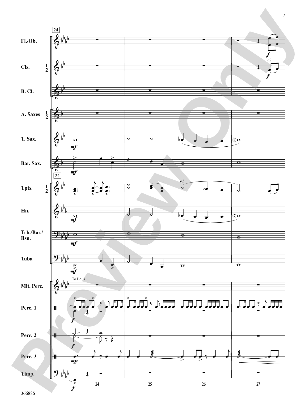 Havasu Falls: Concert Band Conductor Score & Parts