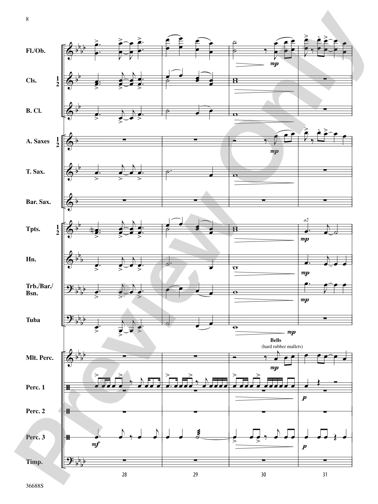 Havasu Falls: Concert Band Conductor Score & Parts