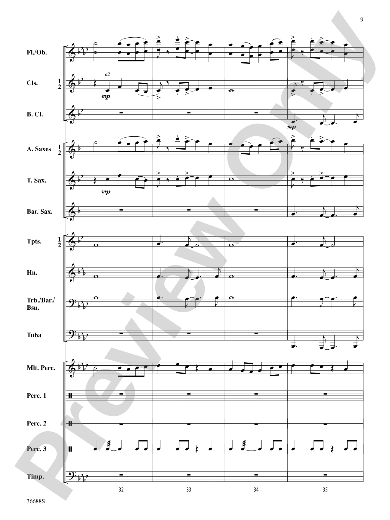 Havasu Falls: Concert Band Conductor Score & Parts