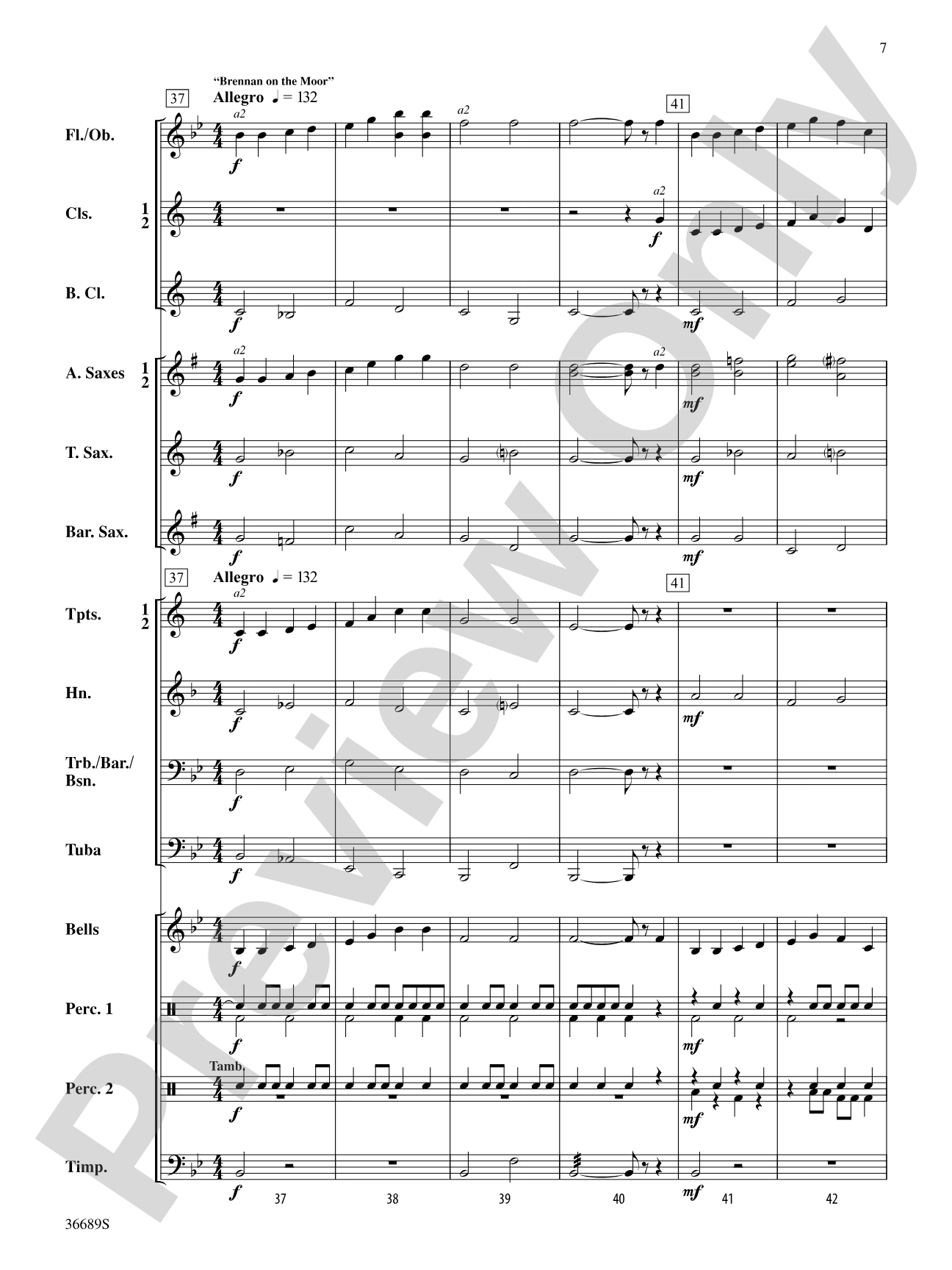 Two Irish Folk Songs: Concert Band Conductor Score & Parts