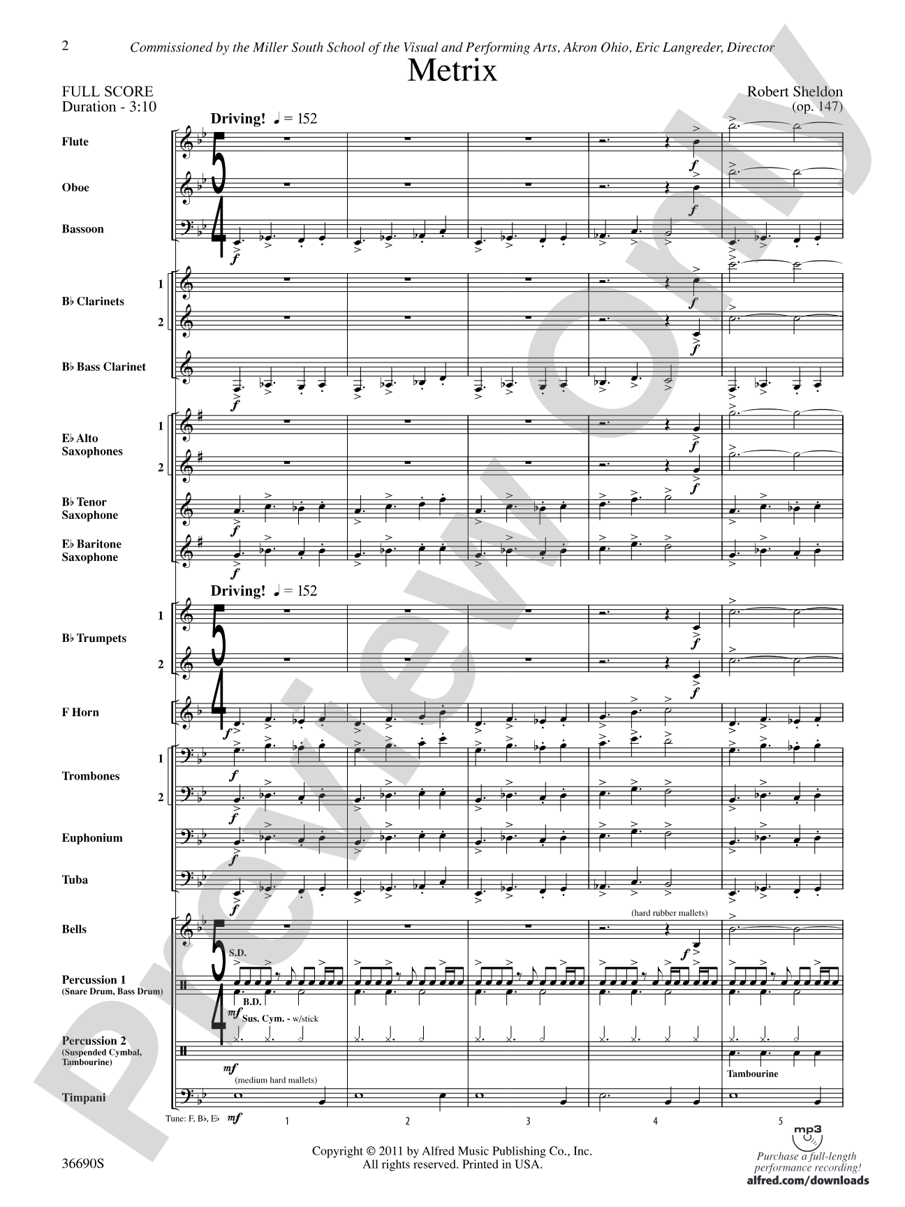 Metrix: Concert Band Conductor Score & Parts