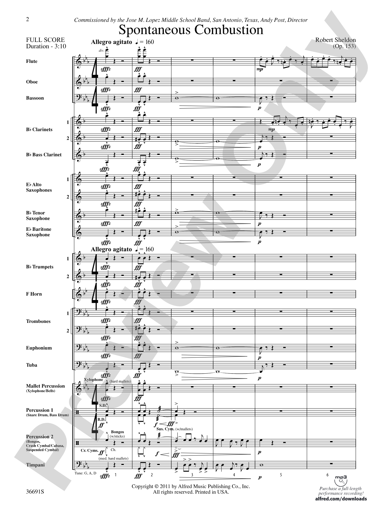 Spontaneous Combustion: Concert Band Conductor Score & Parts