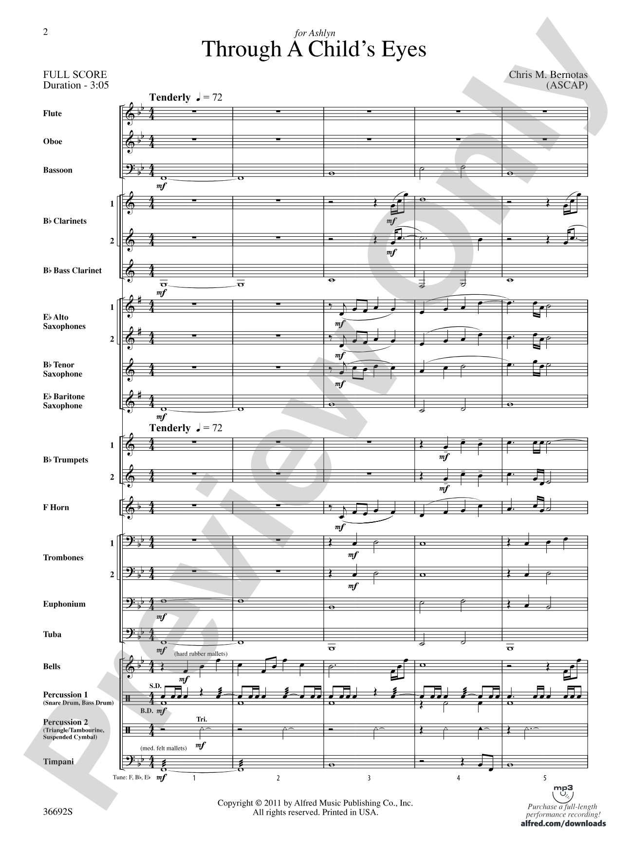 Through a Child's Eyes: Concert Band Conductor Score & Parts