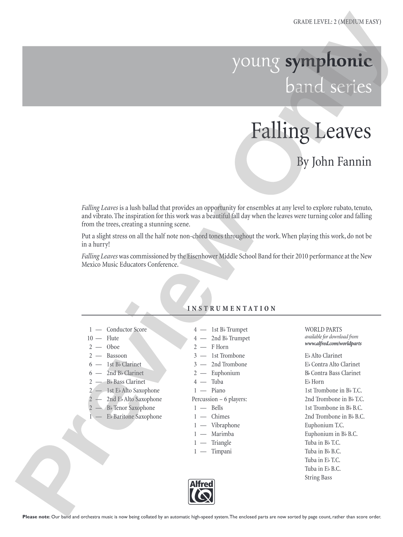 Falling Leaves: Score