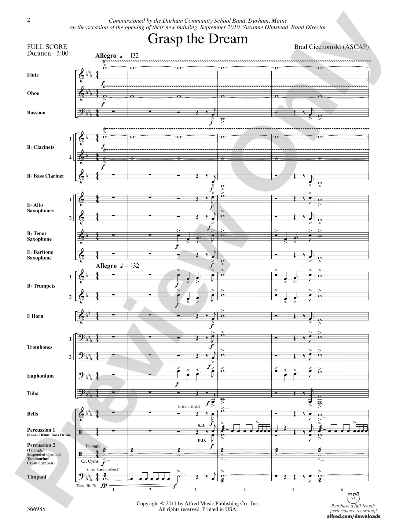 Grasp the Dream: Score