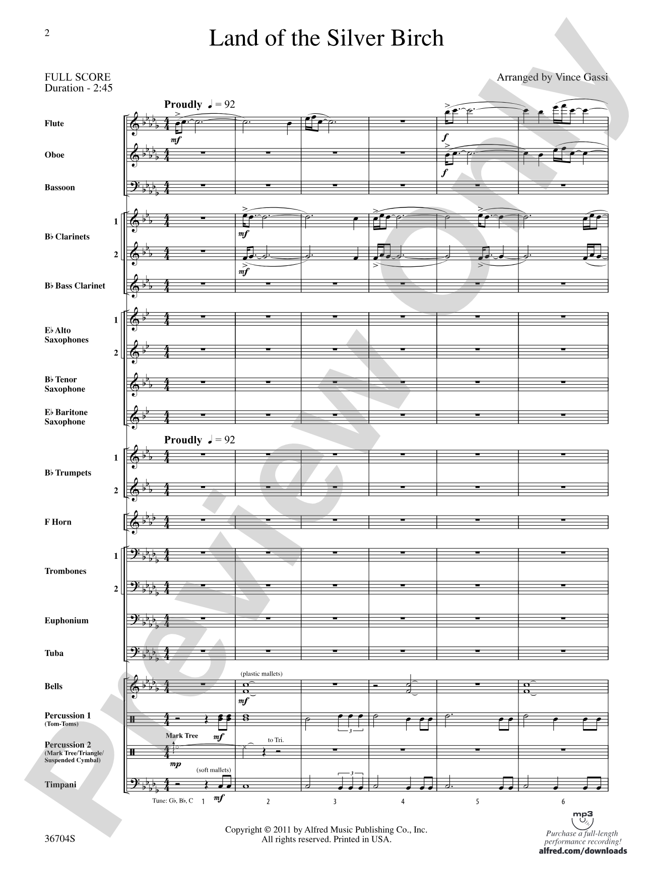 Land of the Silver Birch: Concert Band Conductor Score & Parts