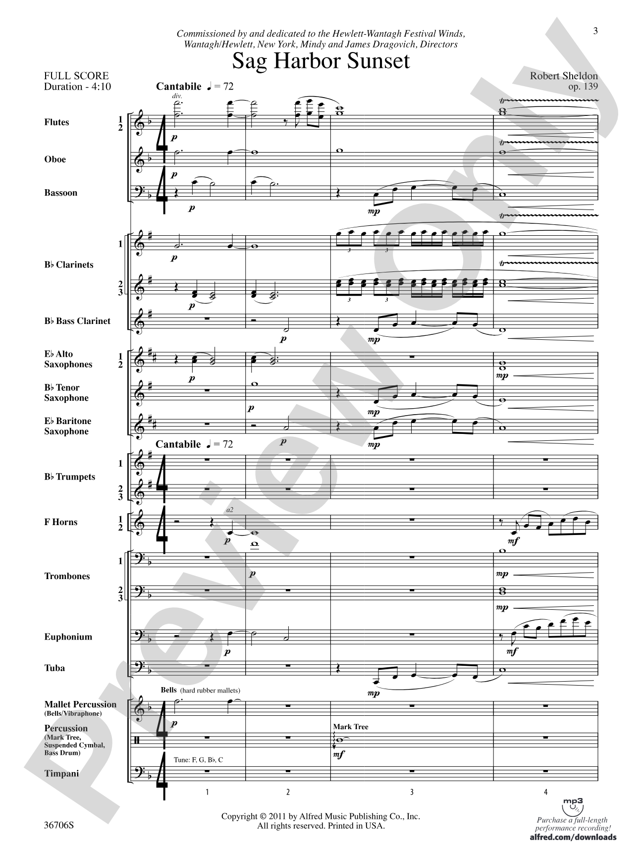 Sag Harbor Sunset: Concert Band Conductor Score & Parts