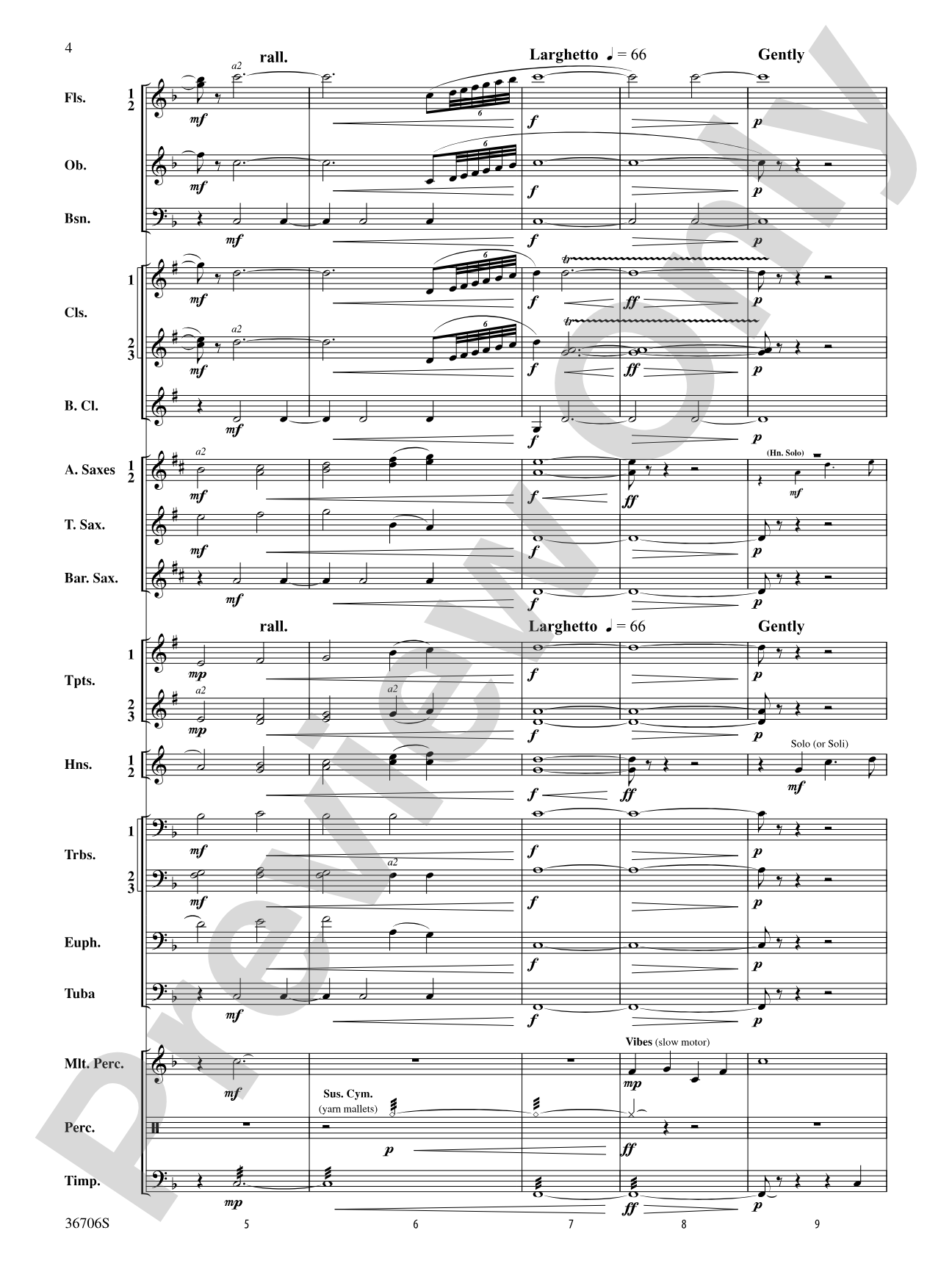 Sag Harbor Sunset: Concert Band Conductor Score & Parts