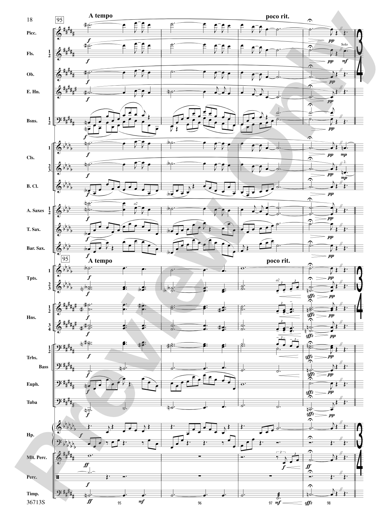Hymn to the Beauty That Was: Concert Band Conductor Score & Parts