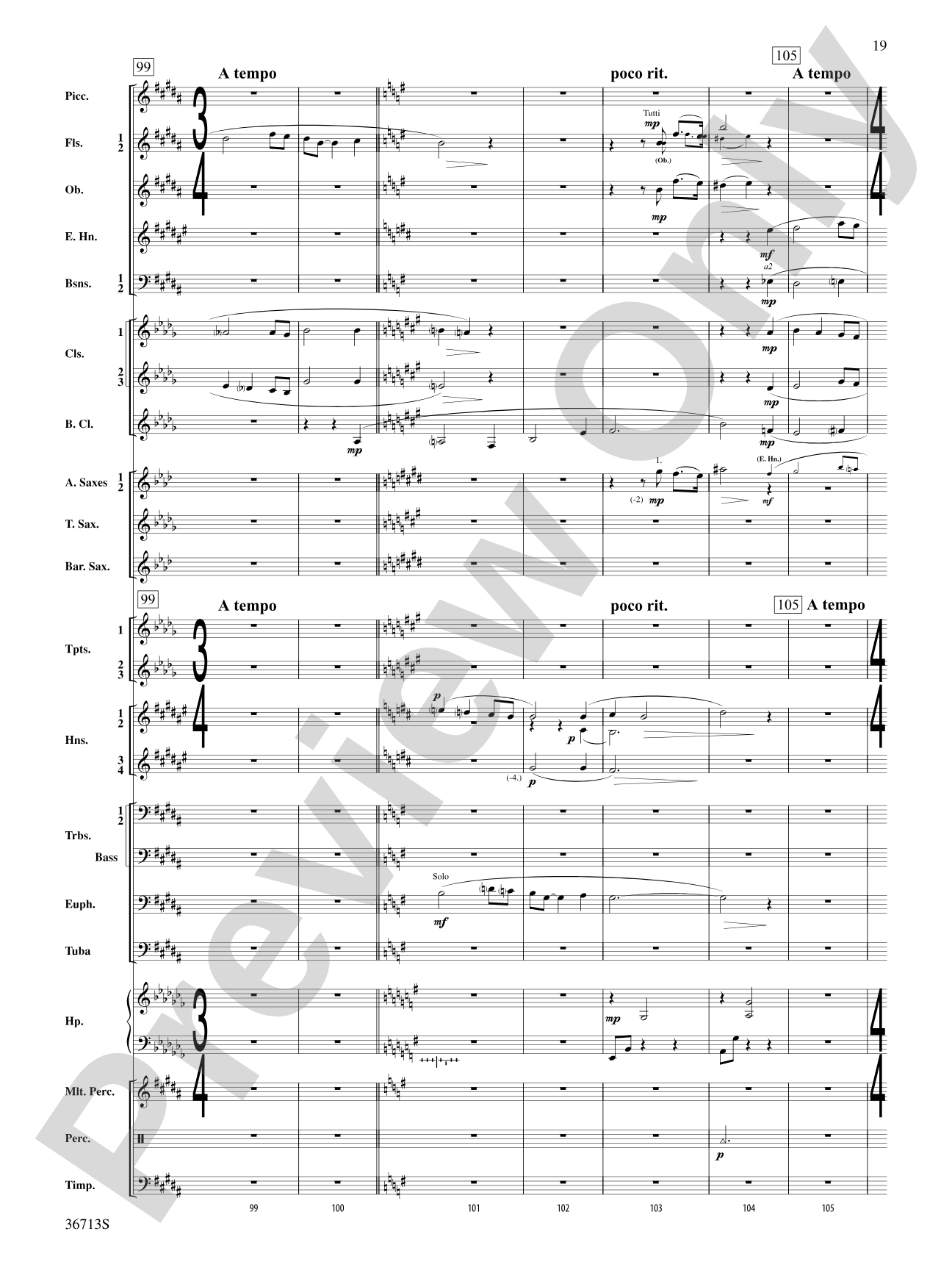 Hymn to the Beauty That Was: Concert Band Conductor Score & Parts