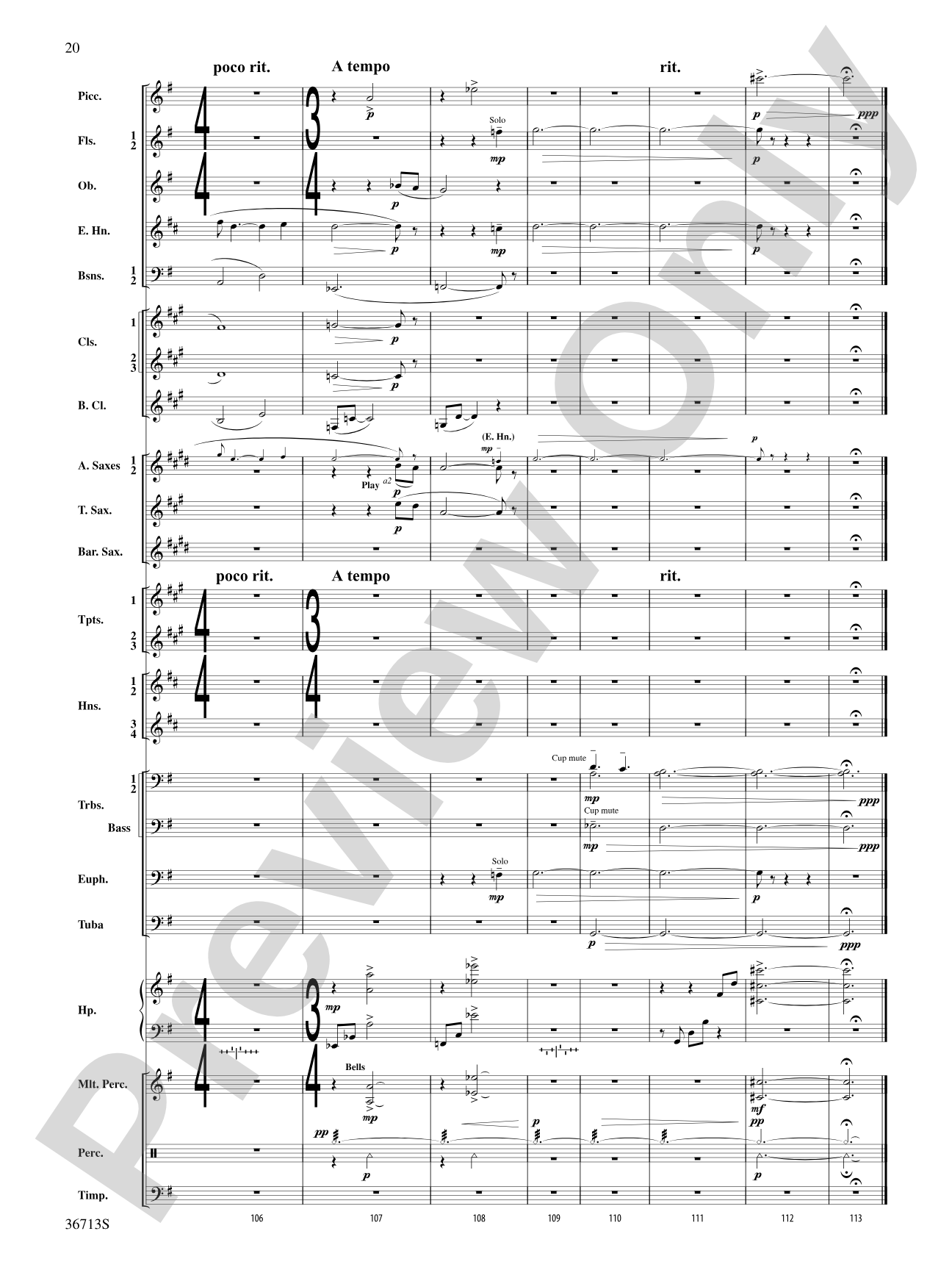 Hymn to the Beauty That Was: Concert Band Conductor Score & Parts