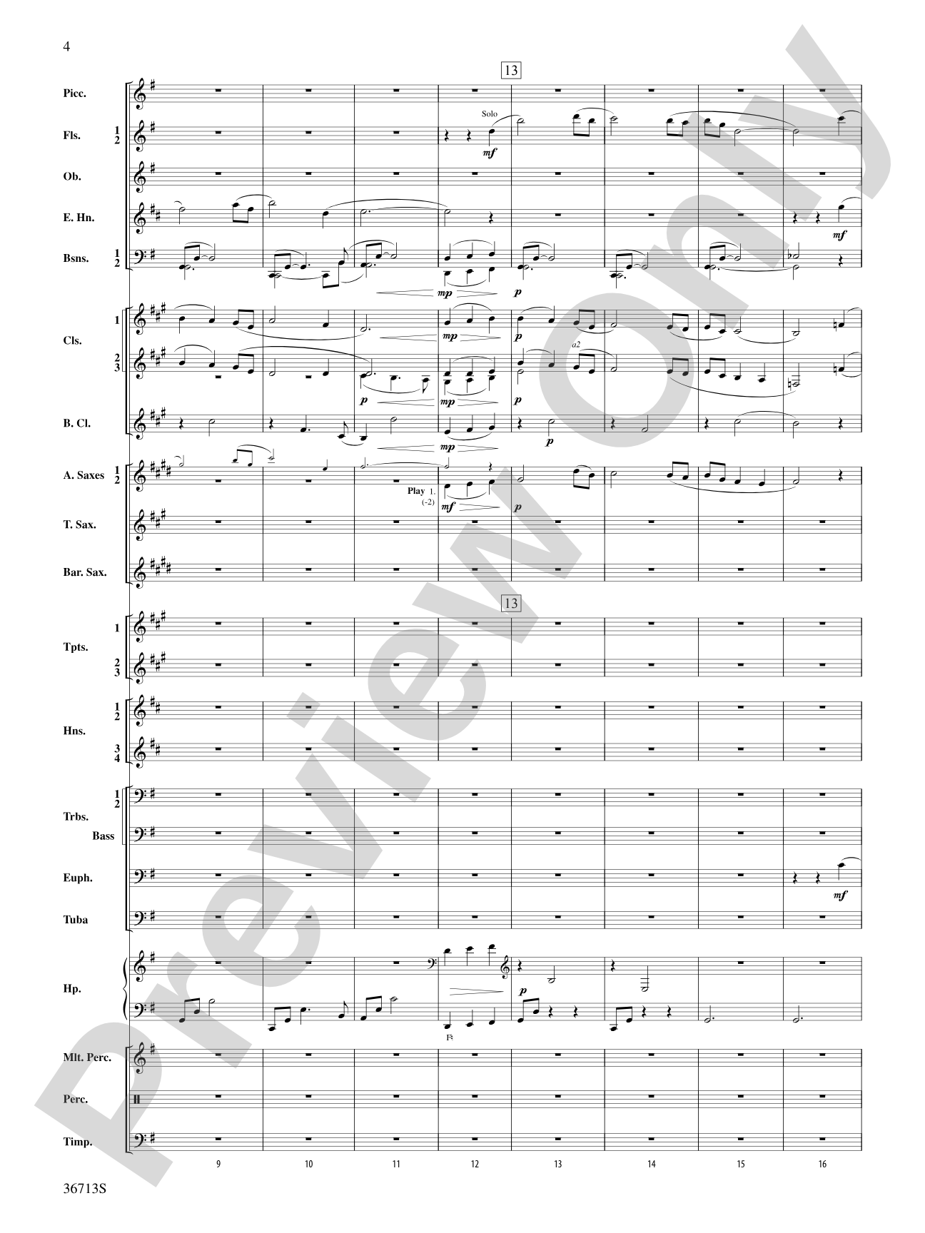 Hymn to the Beauty That Was: Concert Band Conductor Score & Parts