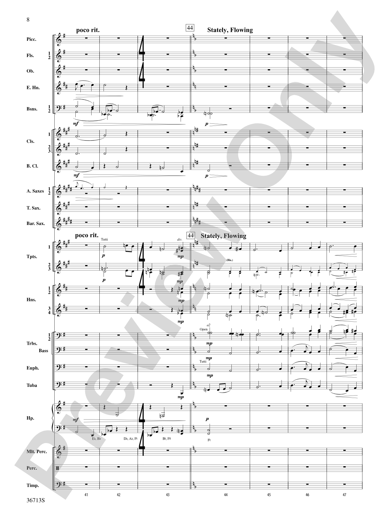 Hymn to the Beauty That Was: Concert Band Conductor Score & Parts