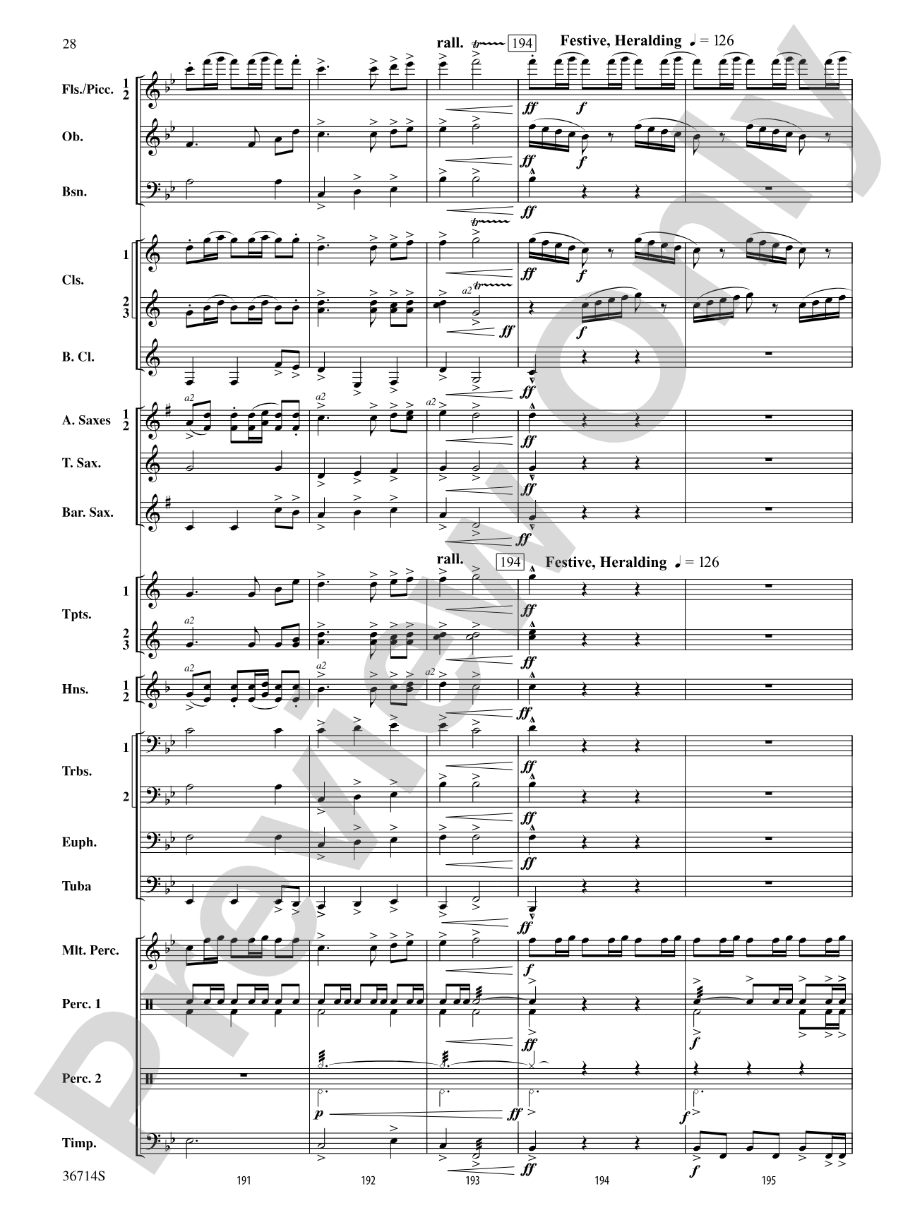Proclamations: Concert Band Conductor Score & Parts