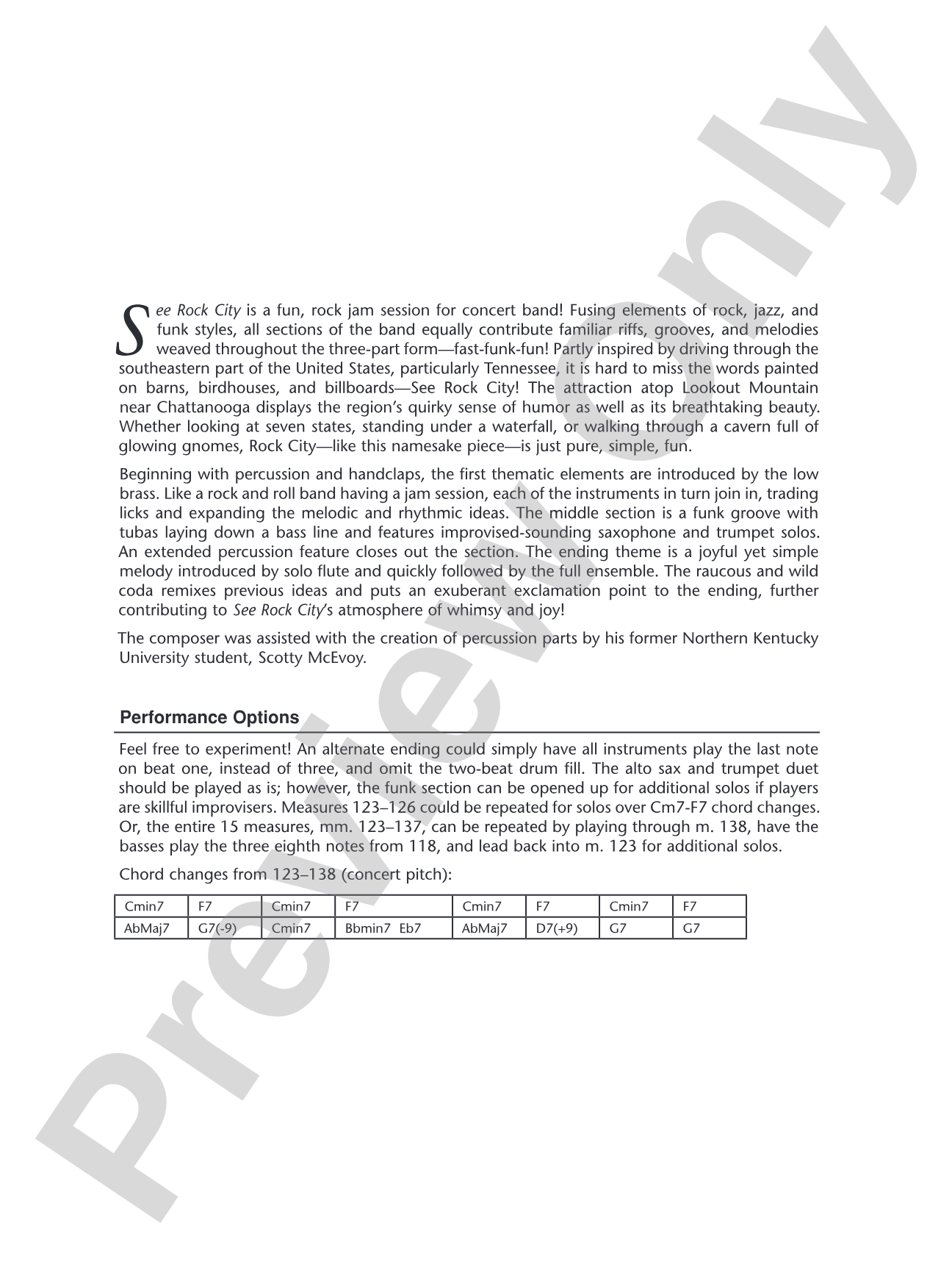 See Rock City: Concert Band Conductor Score & Parts