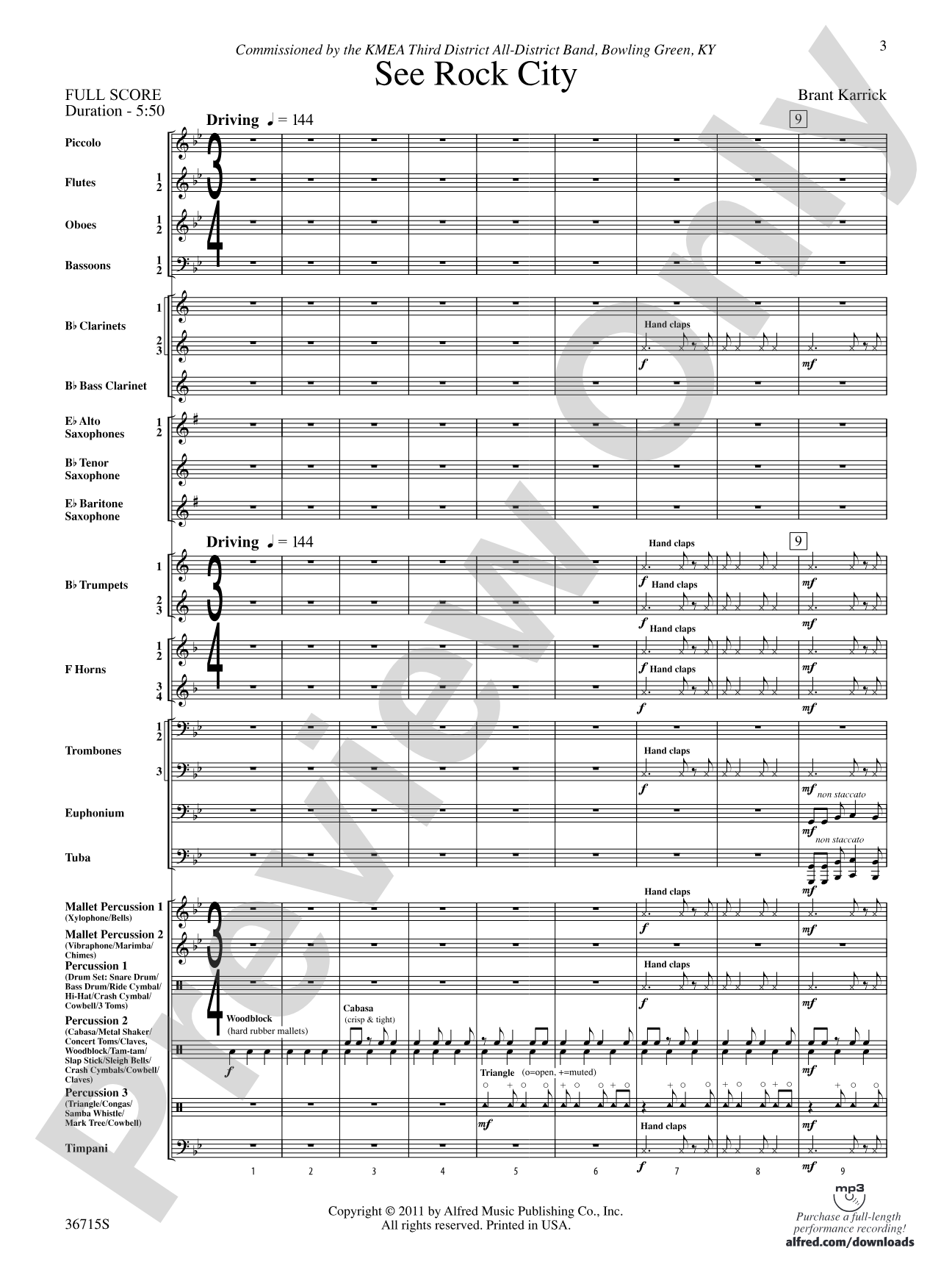 See Rock City: Concert Band Conductor Score & Parts