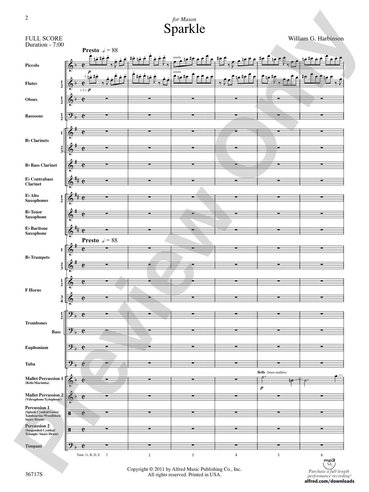 Sparkle: Concert Band Conductor Score & Parts