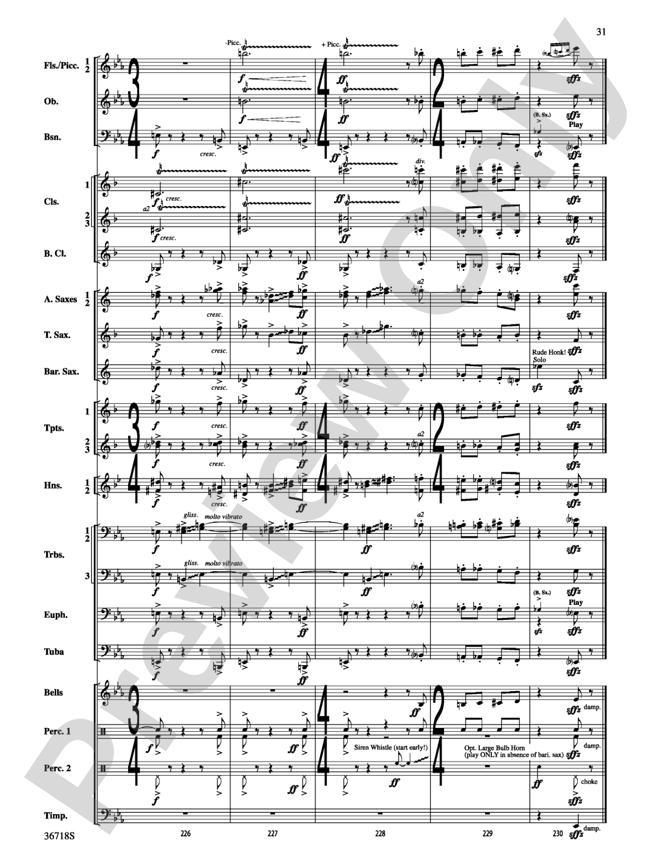 Clown Act: Concert Band Conductor Score & Parts