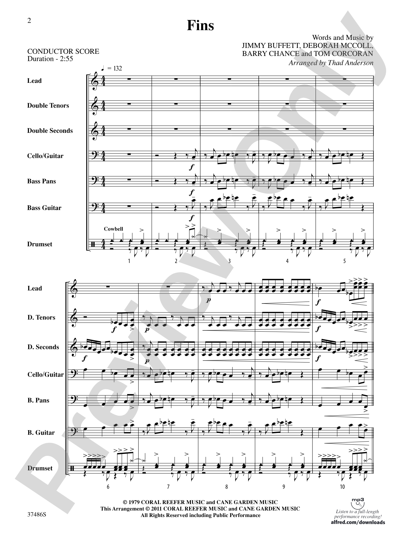 Fins: Steel Drum Conductor Score & Parts