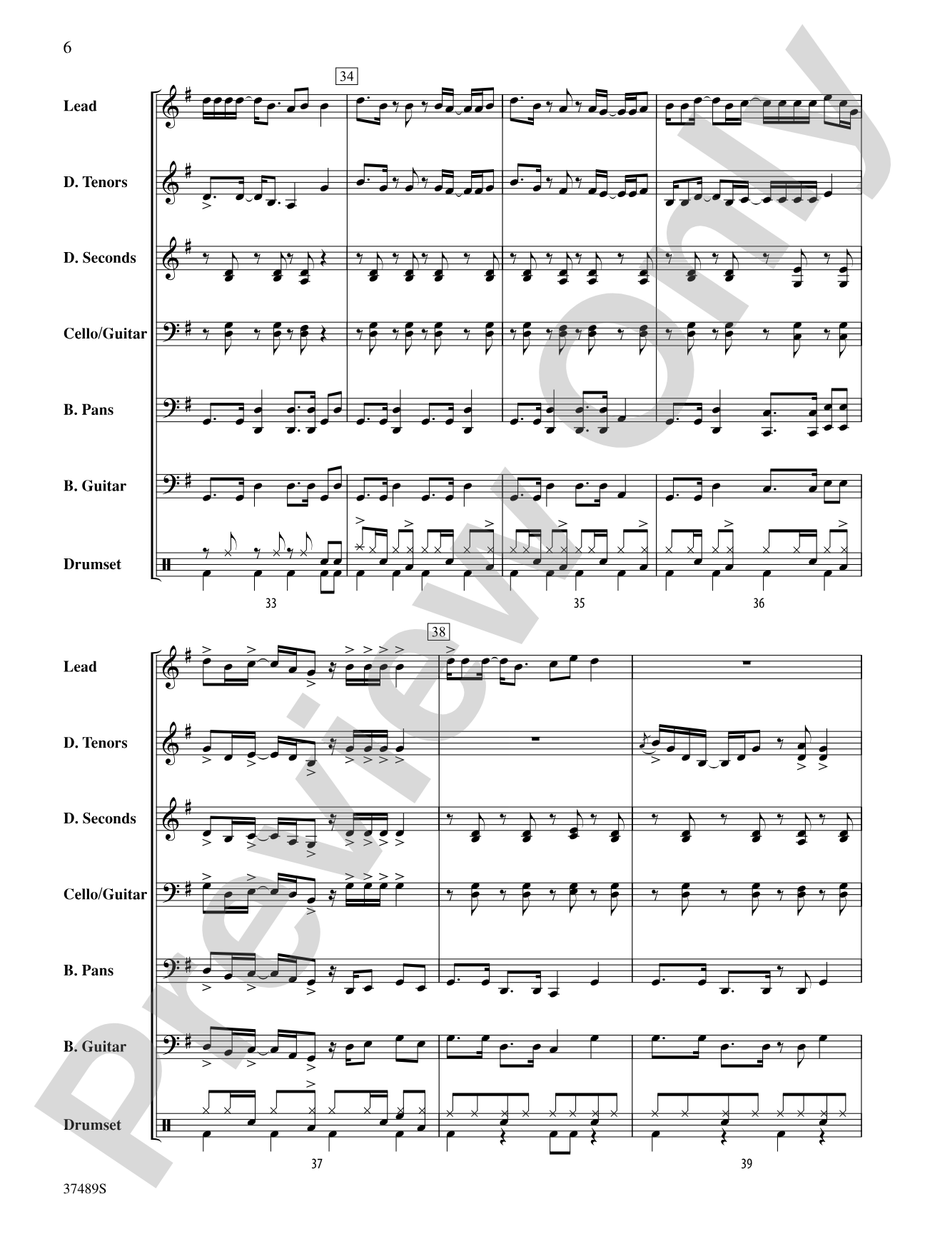 Volcano: Steel Drum Conductor Score & Parts