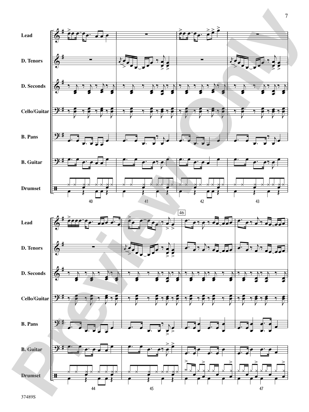 Volcano: Steel Drum Conductor Score & Parts