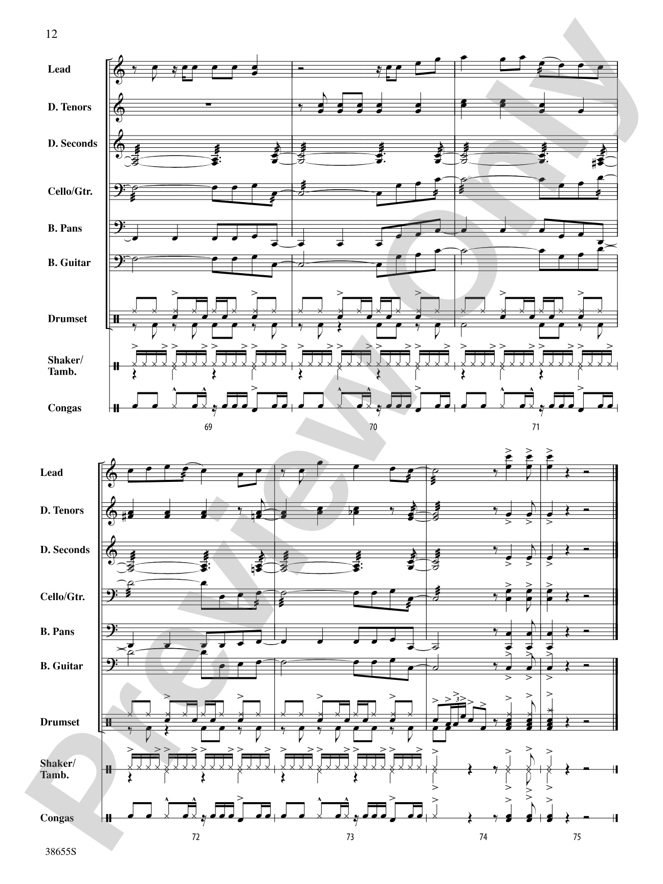 Forget You: Steel Drum Conductor Score & Parts