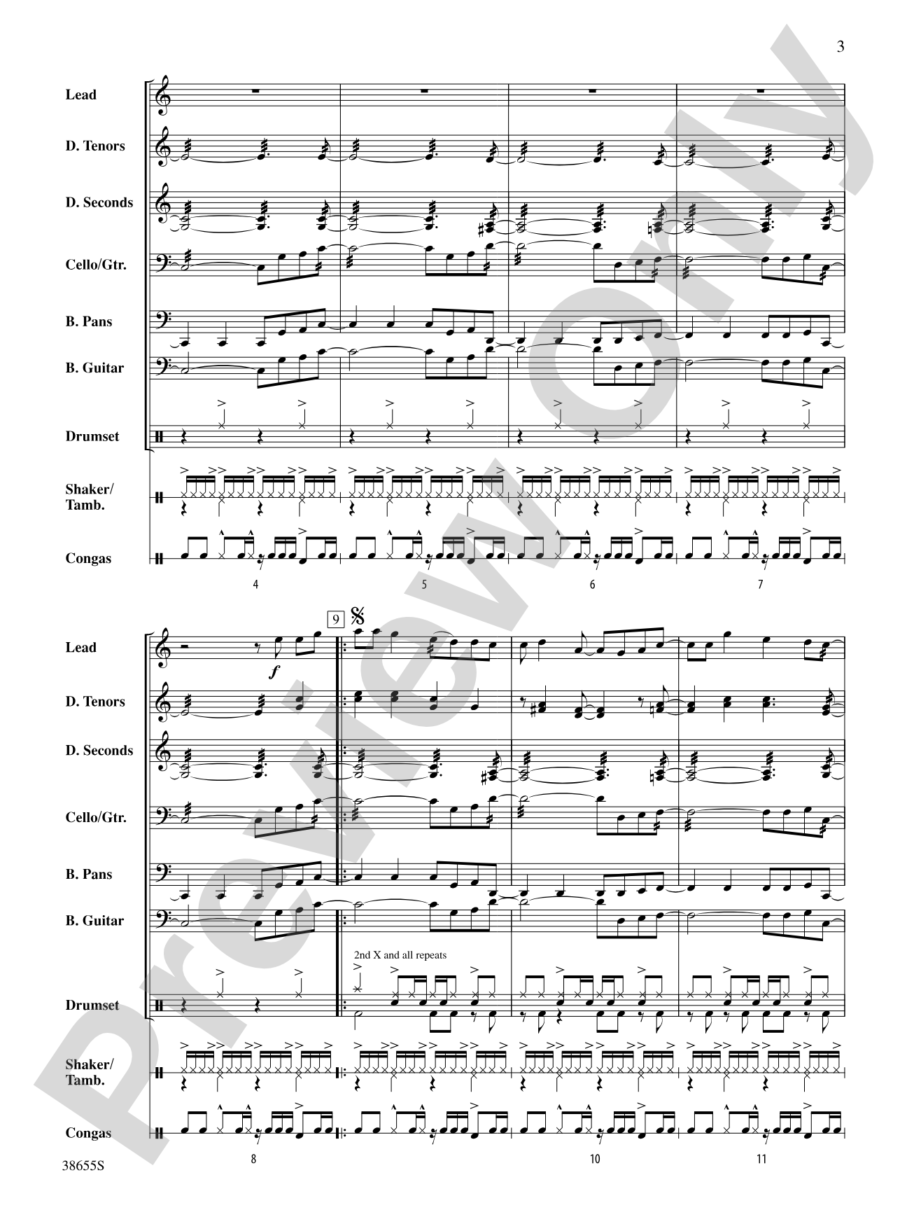 Forget You: Steel Drum Conductor Score & Parts
