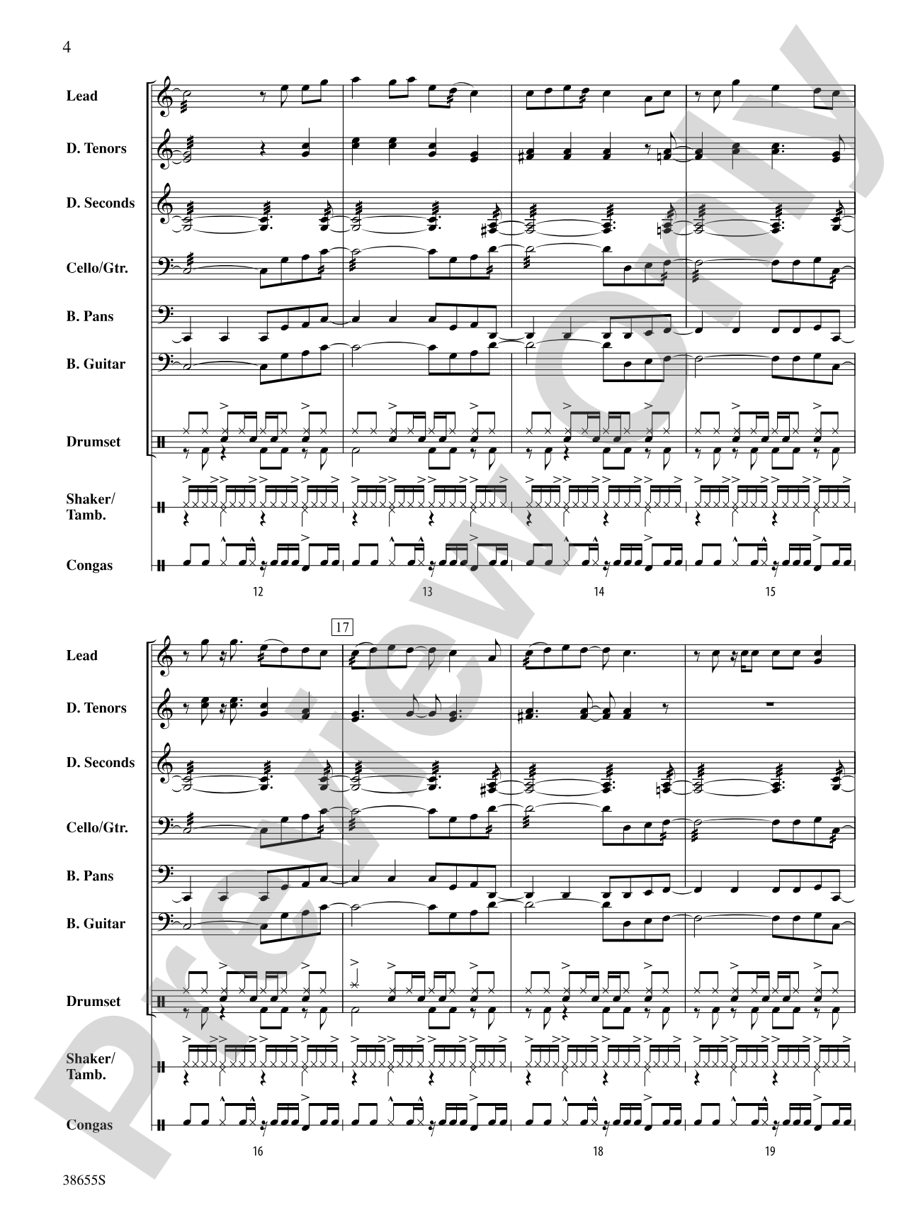 Forget You: Steel Drum Conductor Score & Parts